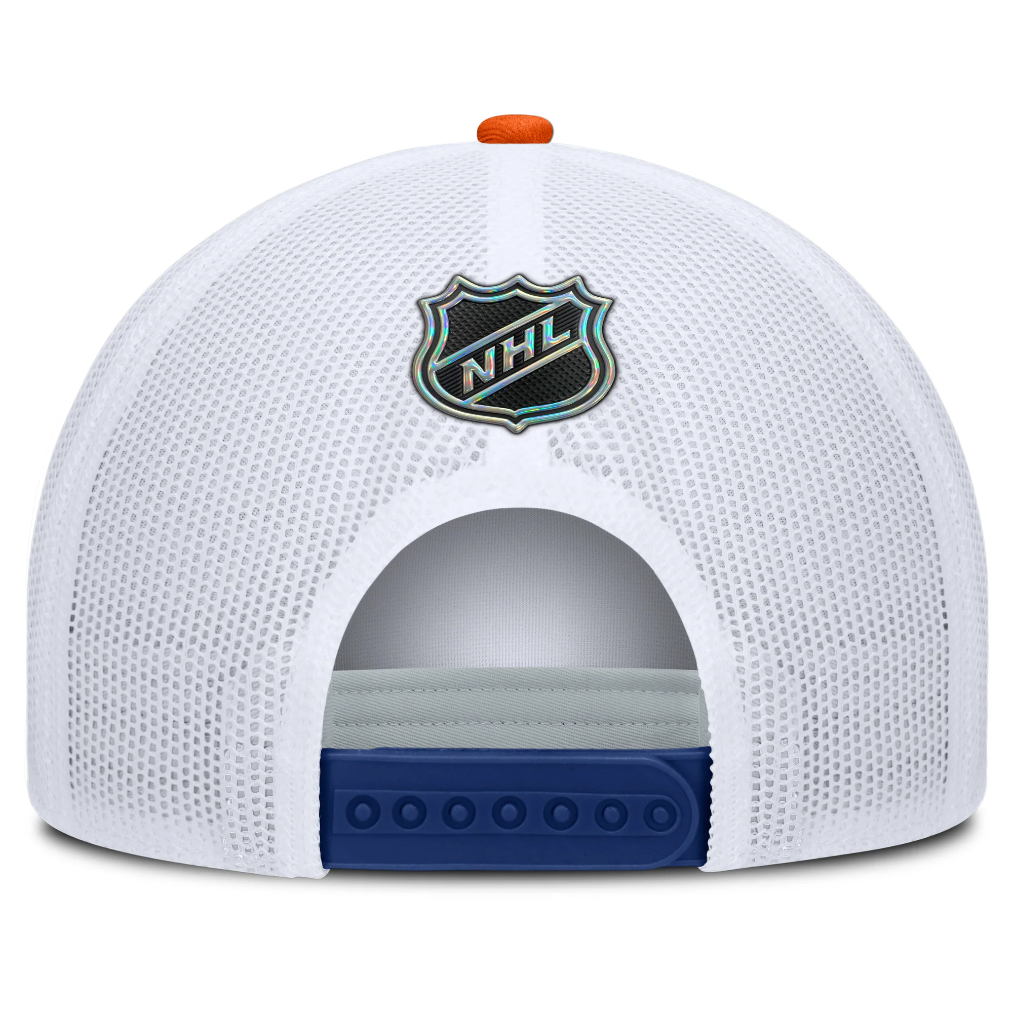 Edmonton Oilers Fanatics Blue 2025-26 Authentic Pro Rink 10 Foam Trucker Snapback Hat - Image 2