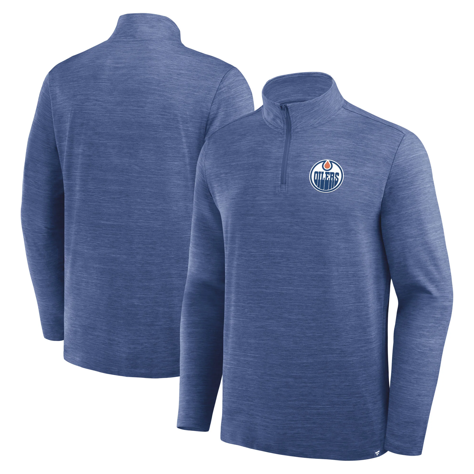 Edmonton Oilers Fanatics Blue Clutch Poly Half-Zip Sweatshirt - Image 3