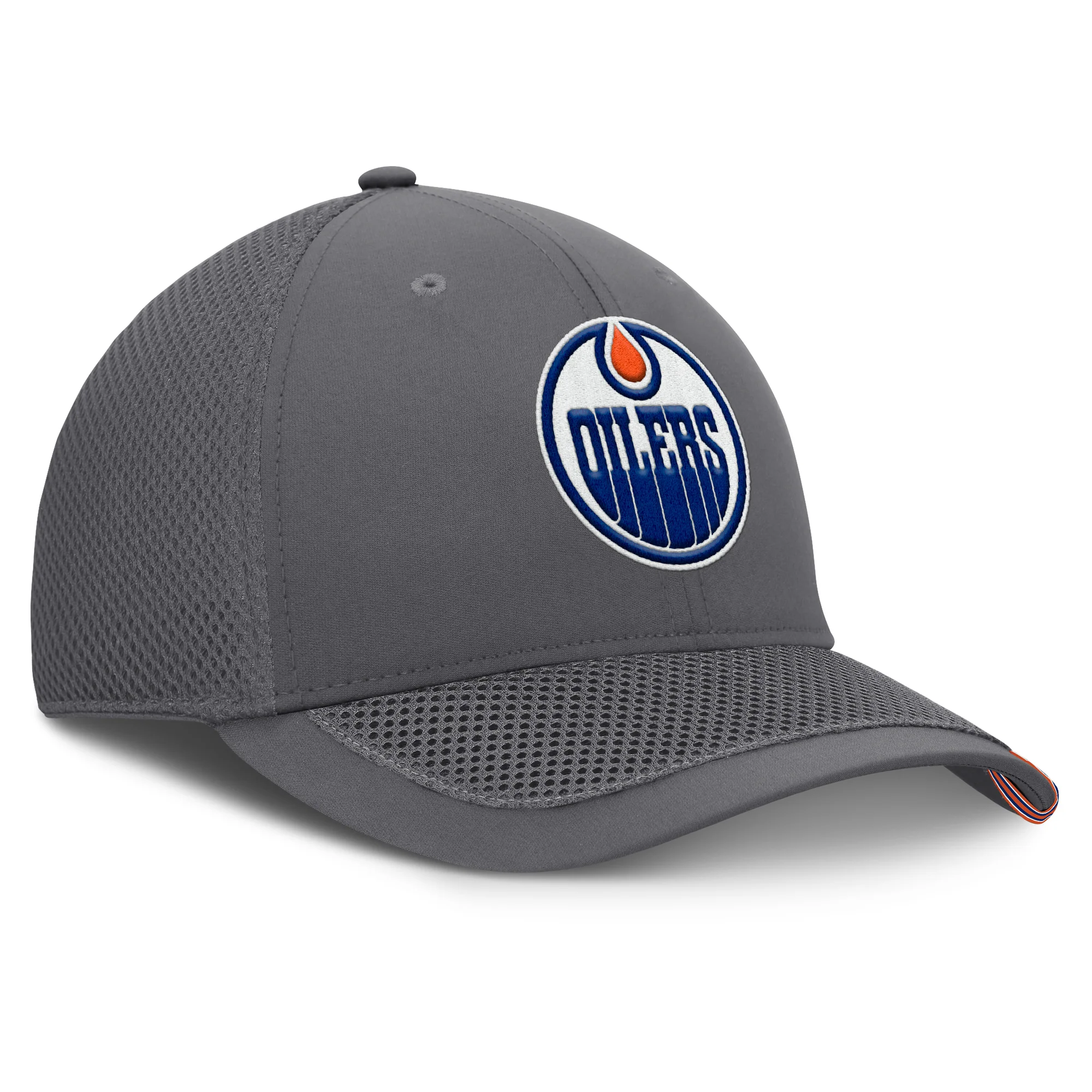 Edmonton Oilers Fanatics Clincher Spacer Grey Mesh Flex Fit Hat - Image 5