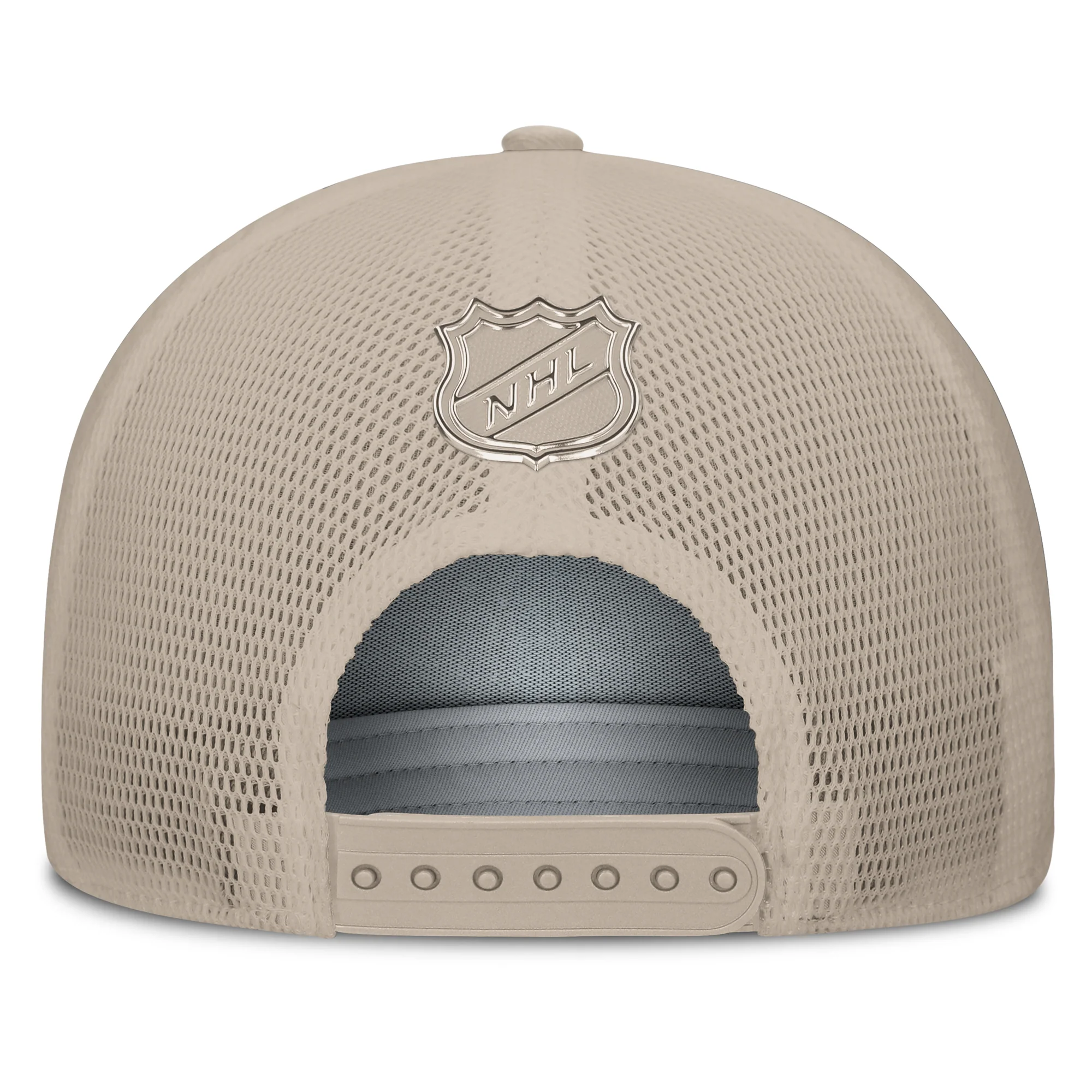 Edmonton Oilers Fanatics Cream 2025-26 Authentic Pro Road 3 A-Frame Mesh Snapback Hat - Image 2