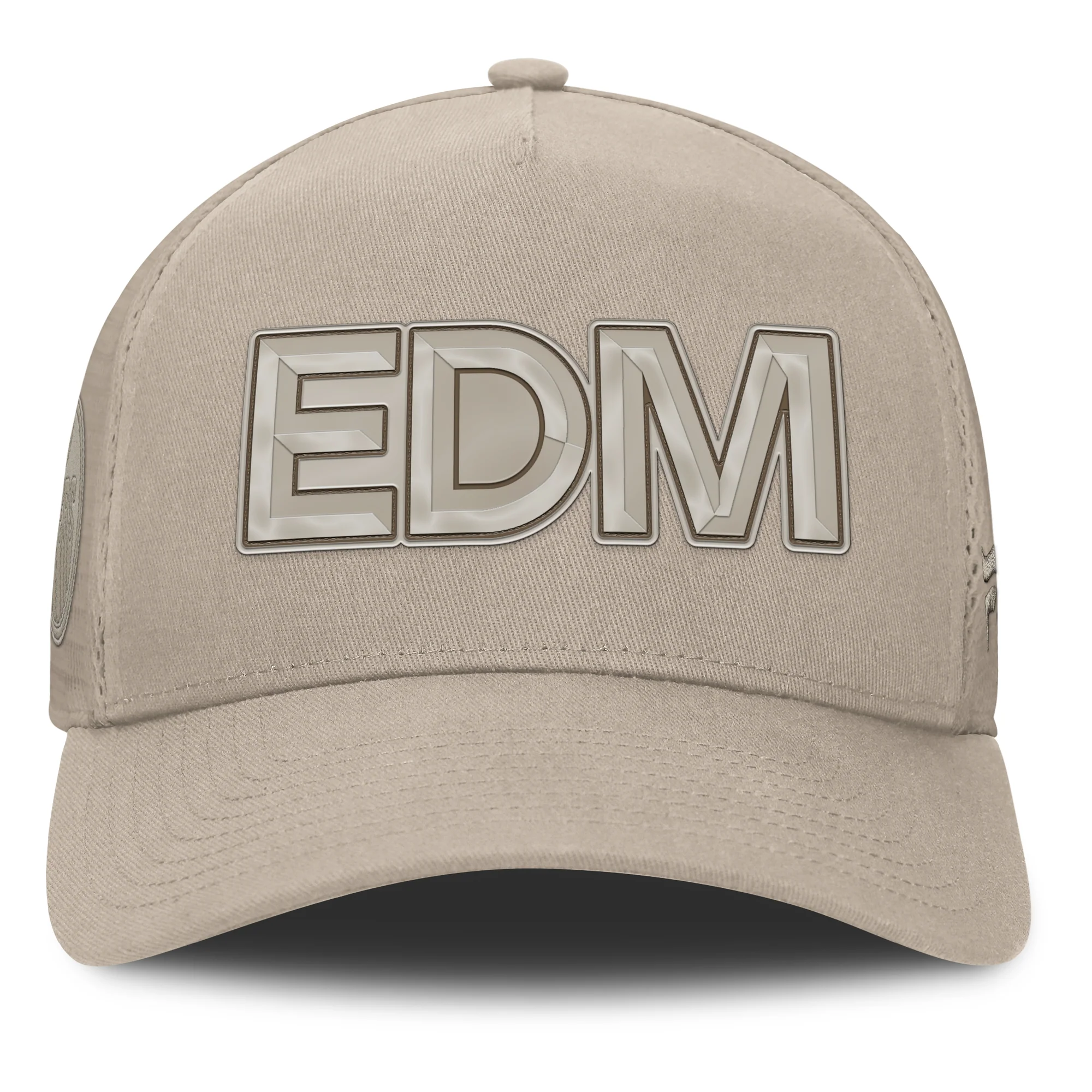 Edmonton Oilers Fanatics Cream 2025-26 Authentic Pro Road 3 A-Frame Mesh Snapback Hat - Image 3