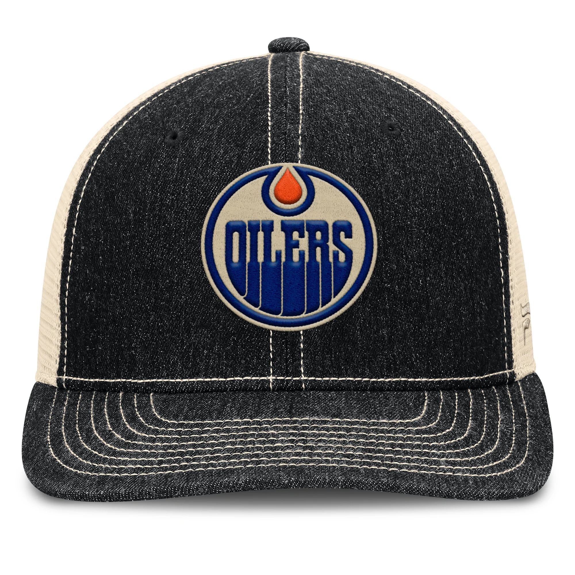 Edmonton Oilers Fanatics Denim Epic Mesh Snapback Hat - Image 3