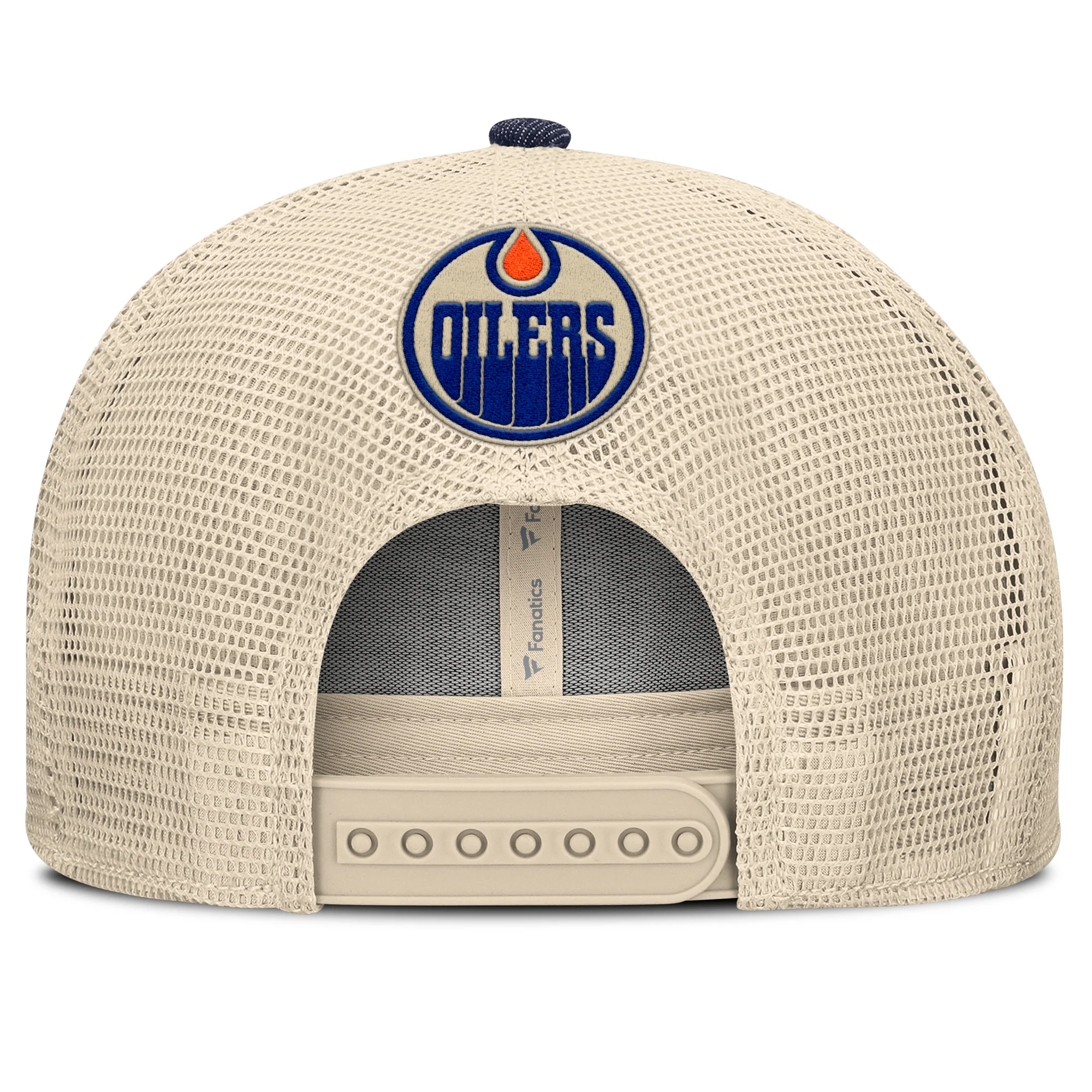Edmonton Oilers Fanatics Denim Stockman Flatbrim Mesh Snapback Hat - Image 2