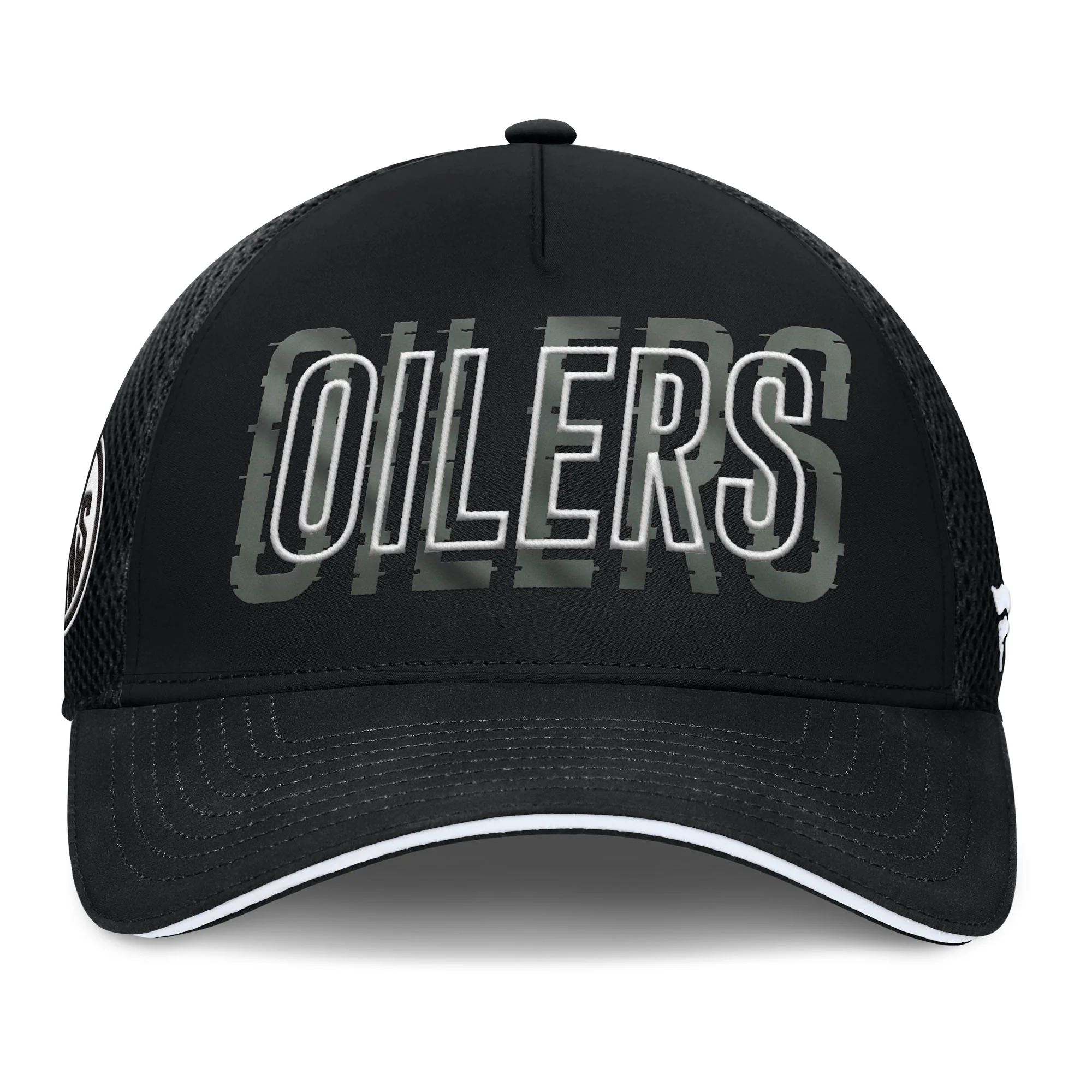 Edmonton Oilers Fanatics Fundamental Deke Black Flex Fit Hat - Image 3