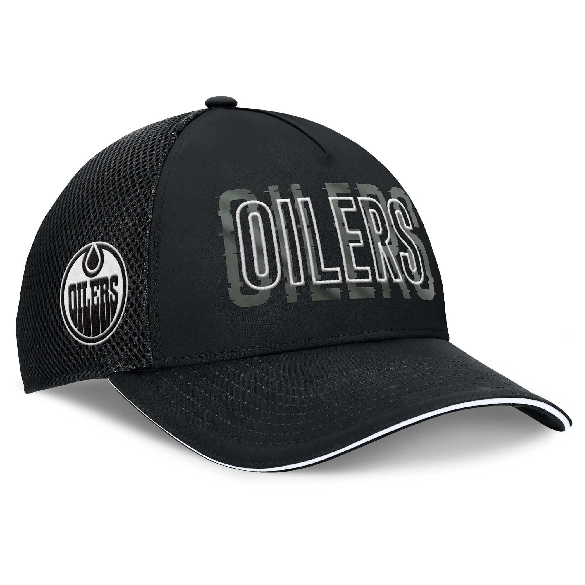 Edmonton Oilers Fanatics Fundamental Deke Black Flex Fit Hat - Image 4
