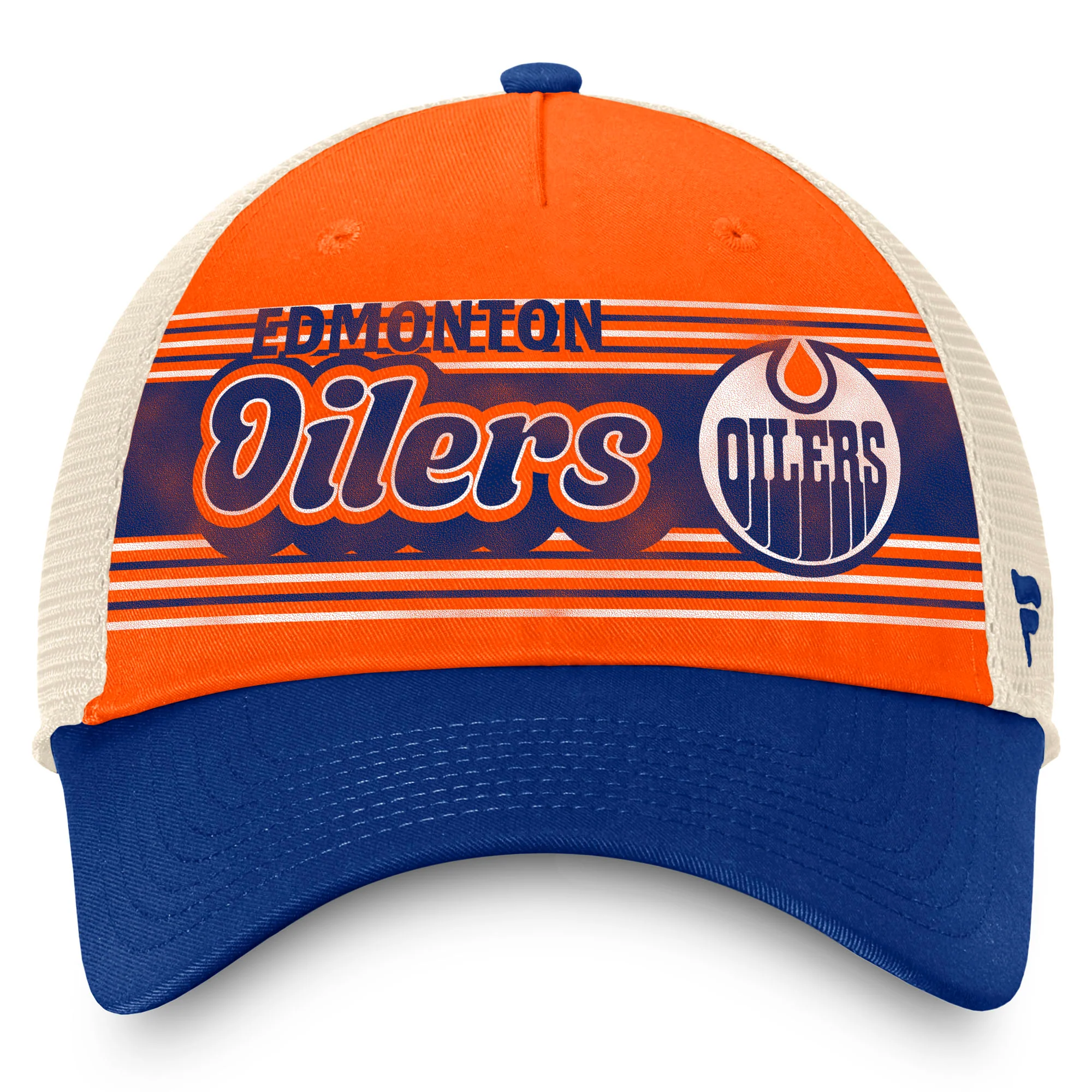 Edmonton Oilers Fanatics Heritage Orange & White 5-Panel Meshback Snapback Hat - Image 2