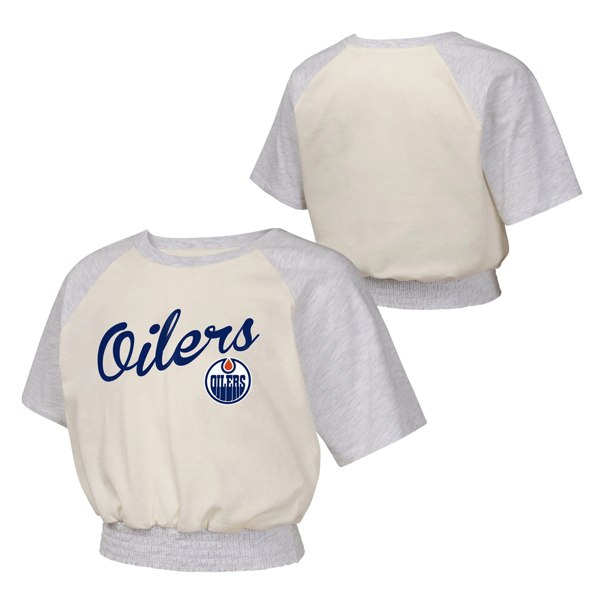 Edmonton Oilers Girls Youth Outerstuff Defensive Line White Tee - Image 3