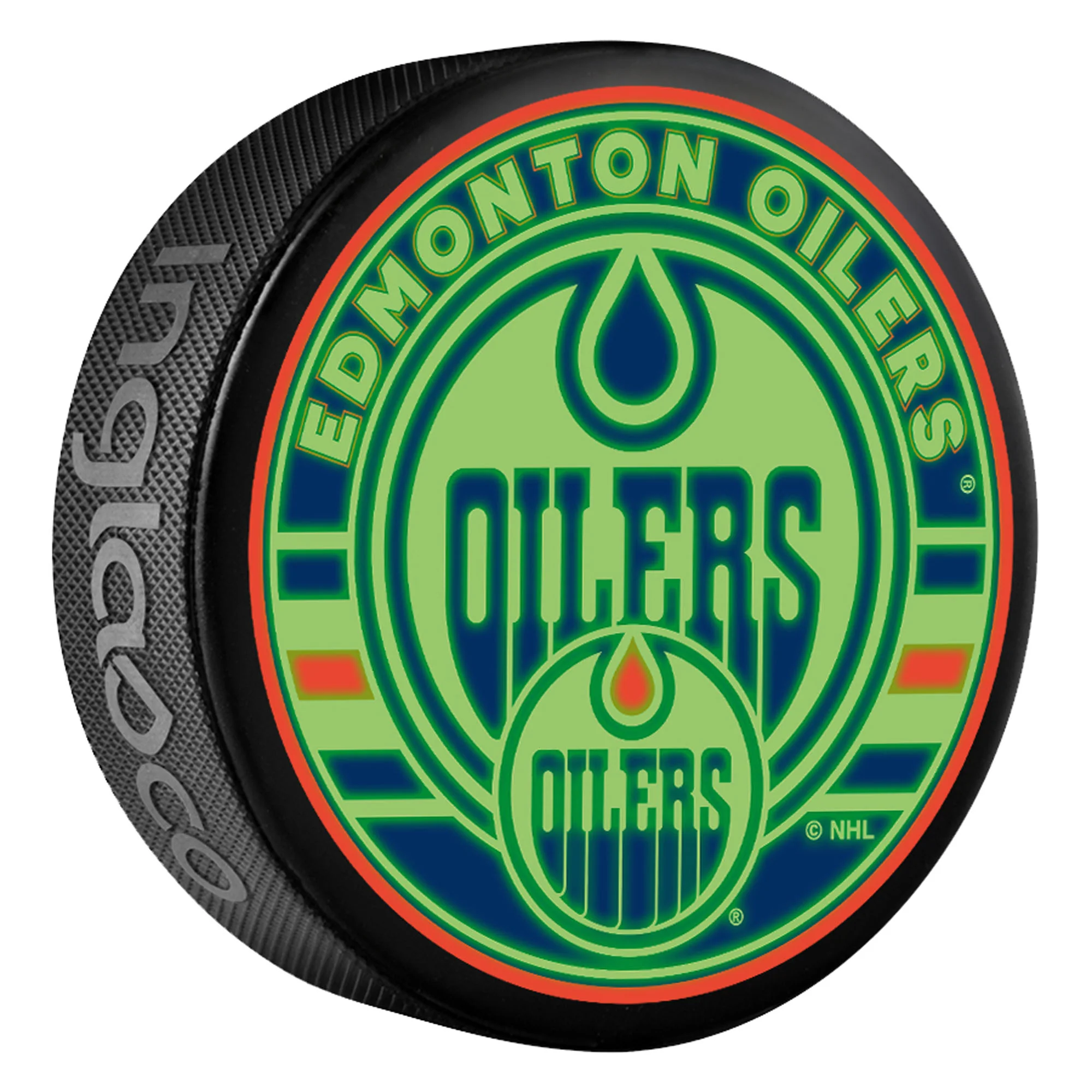 Edmonton Oilers Glow In The Dark Design Puck - Image 2