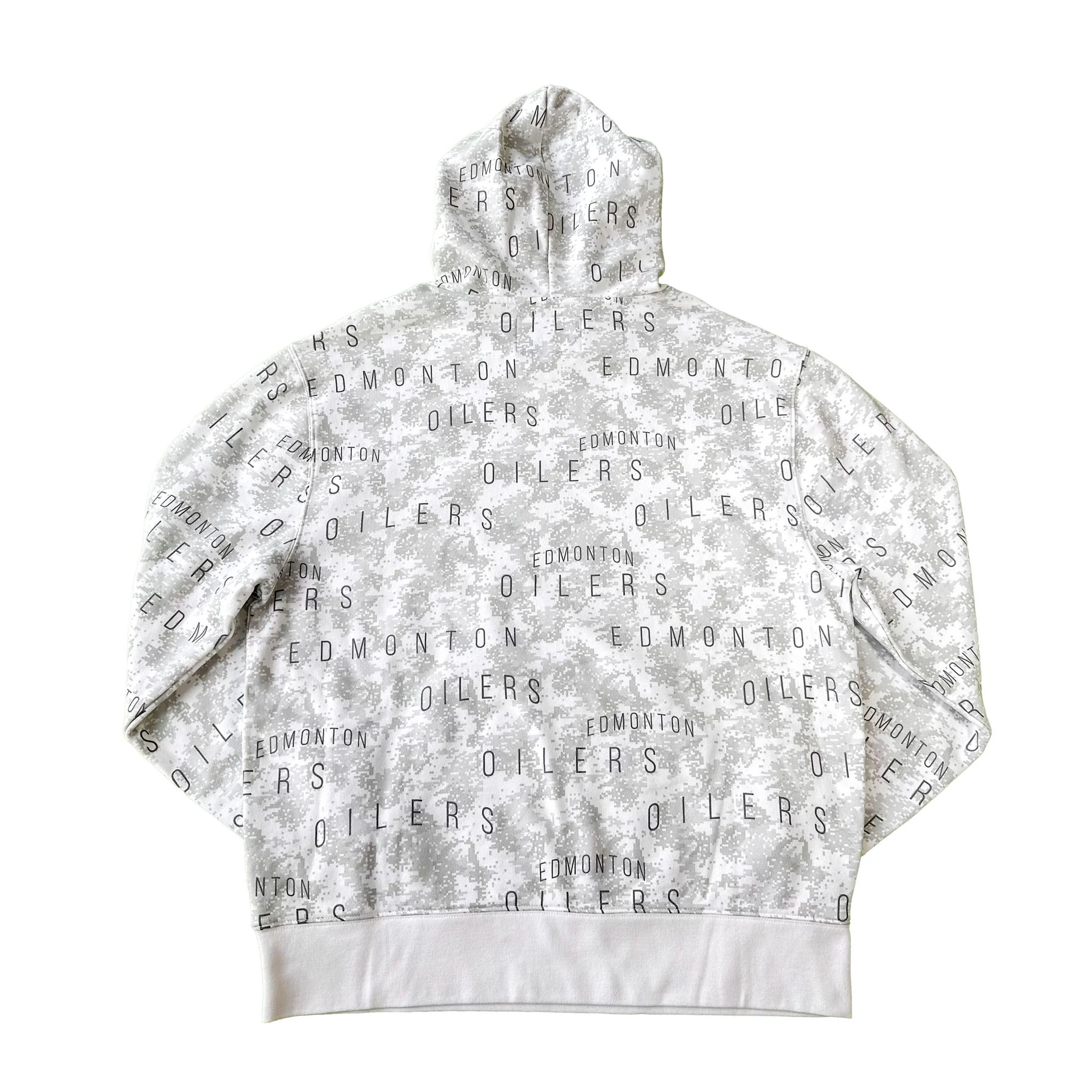Edmonton Oilers Unisex Authentics Grey & White All Over Printed Hoodie - Image 3