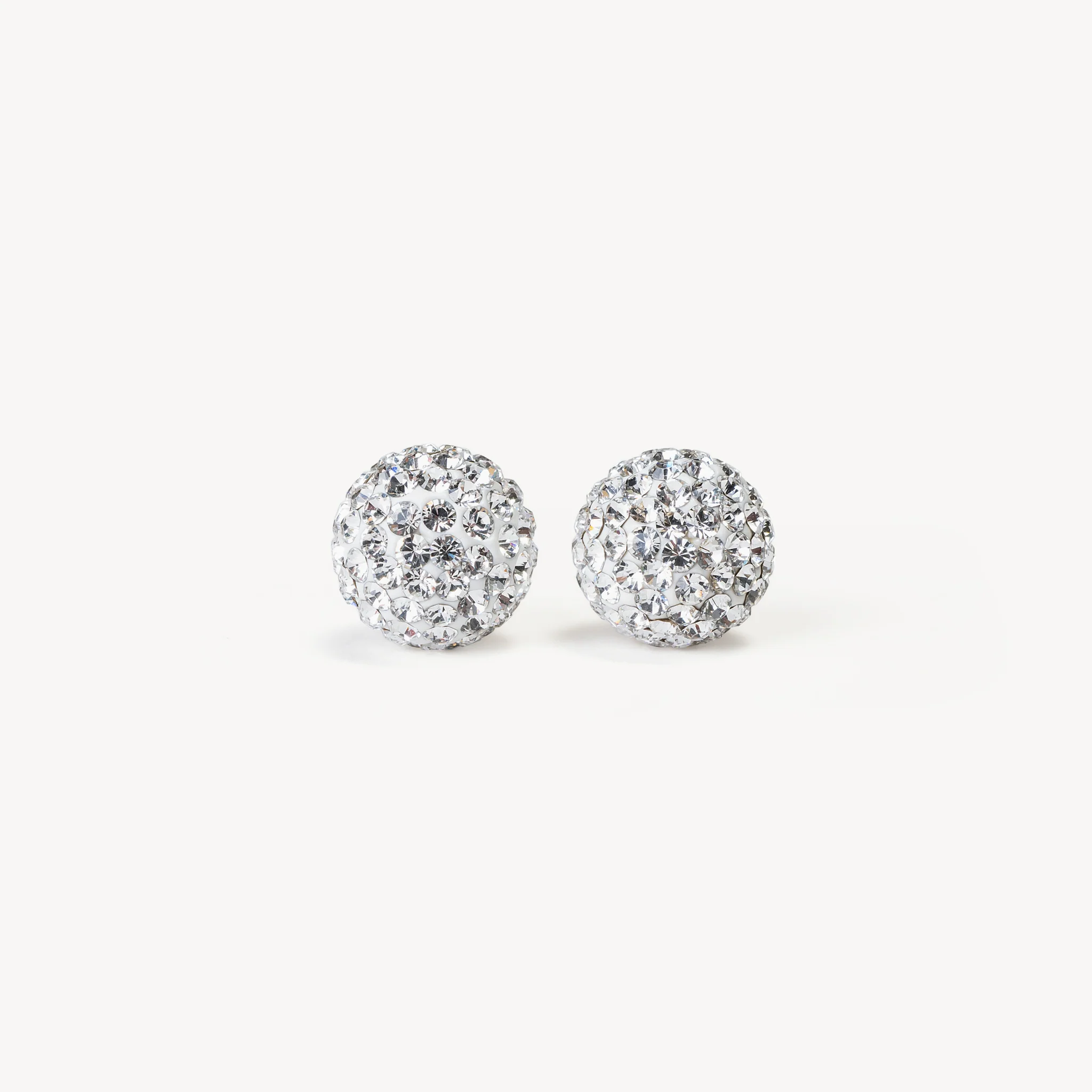 Edmonton Oilers Hillberg & Berk White Sparkle Ball Stud Earrings - Image 3