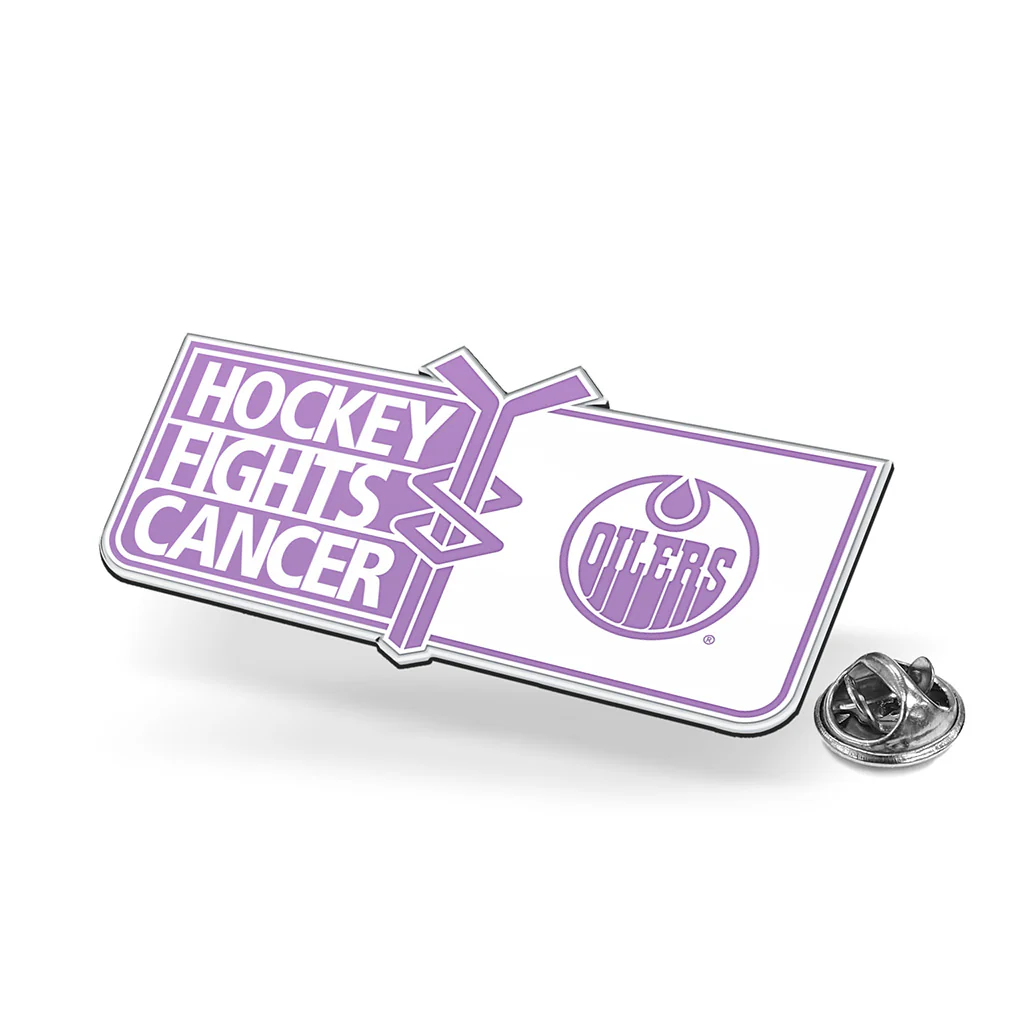 Edmonton Oilers Hockey Fights Cancer Lapel Pin