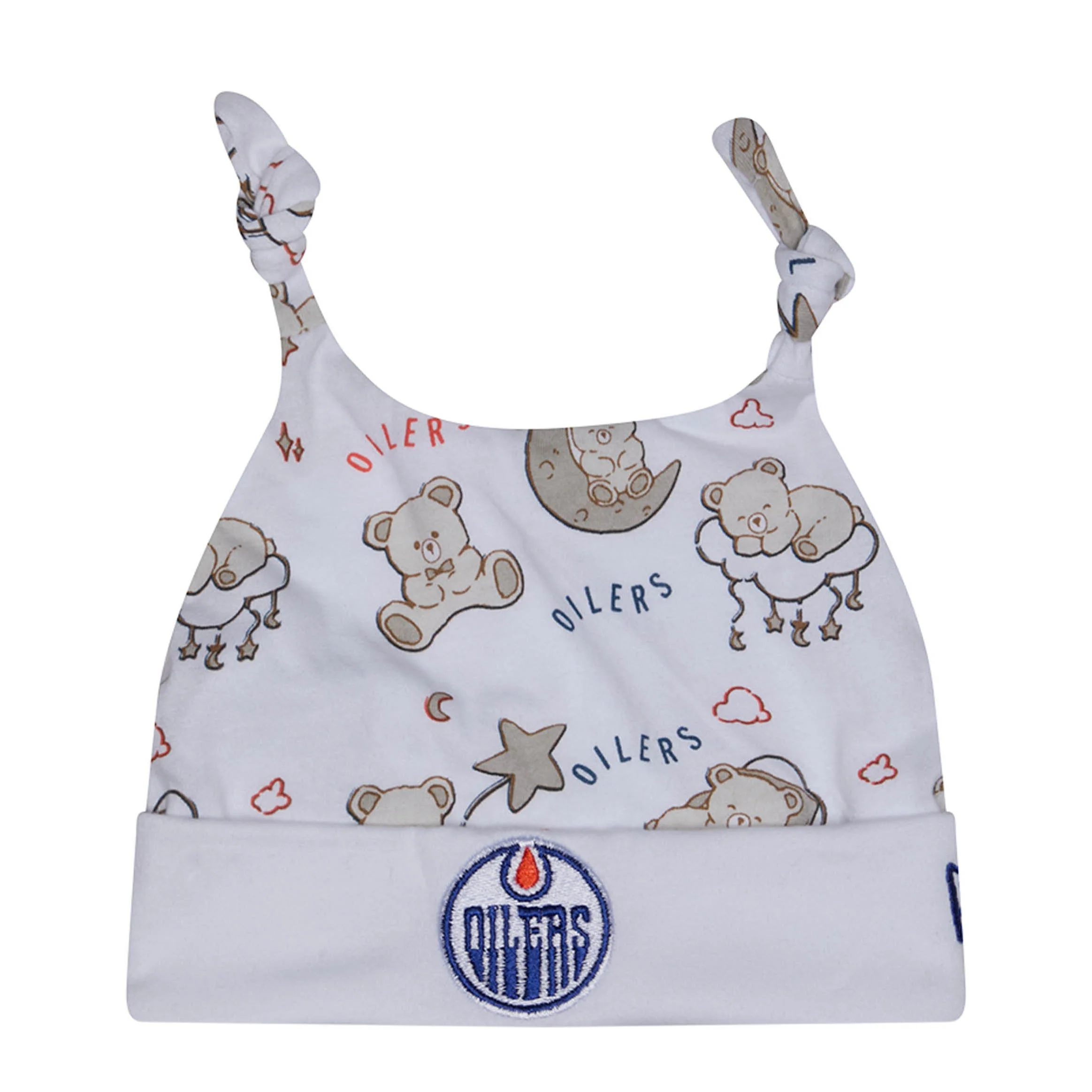 Edmonton Oilers Infant New Era Teddy White Beanie