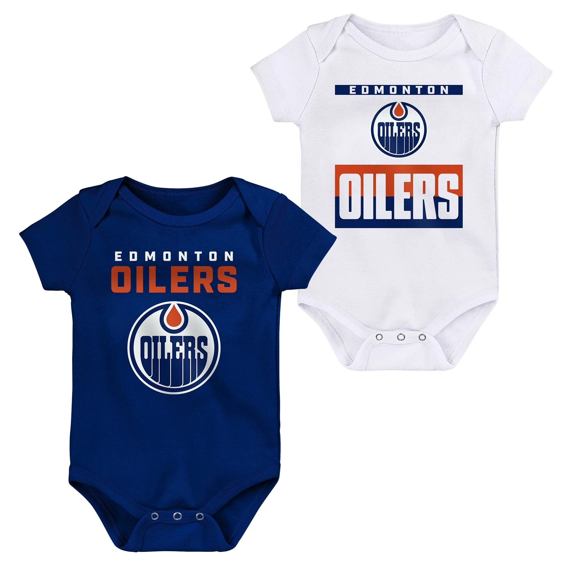 Edmonton Oilers Infant Outerstuff Huddle & Cuddle 2-Pack Creeper Set