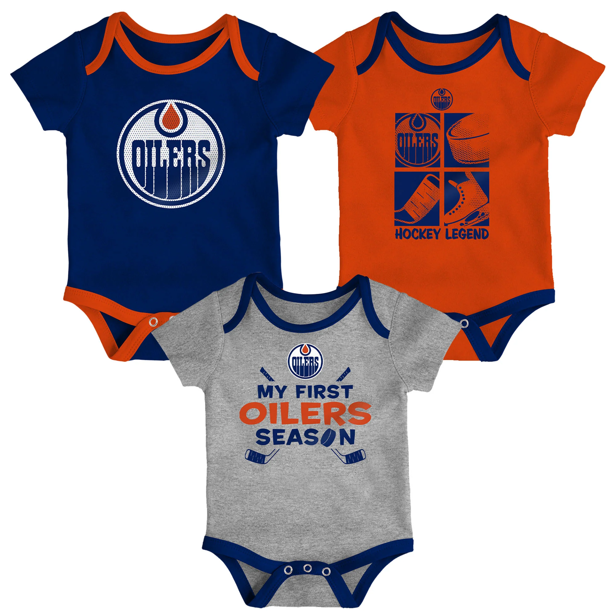 Edmonton Oilers Infant Outerstuff Legend 3-Pack Creeper Set - Image 4