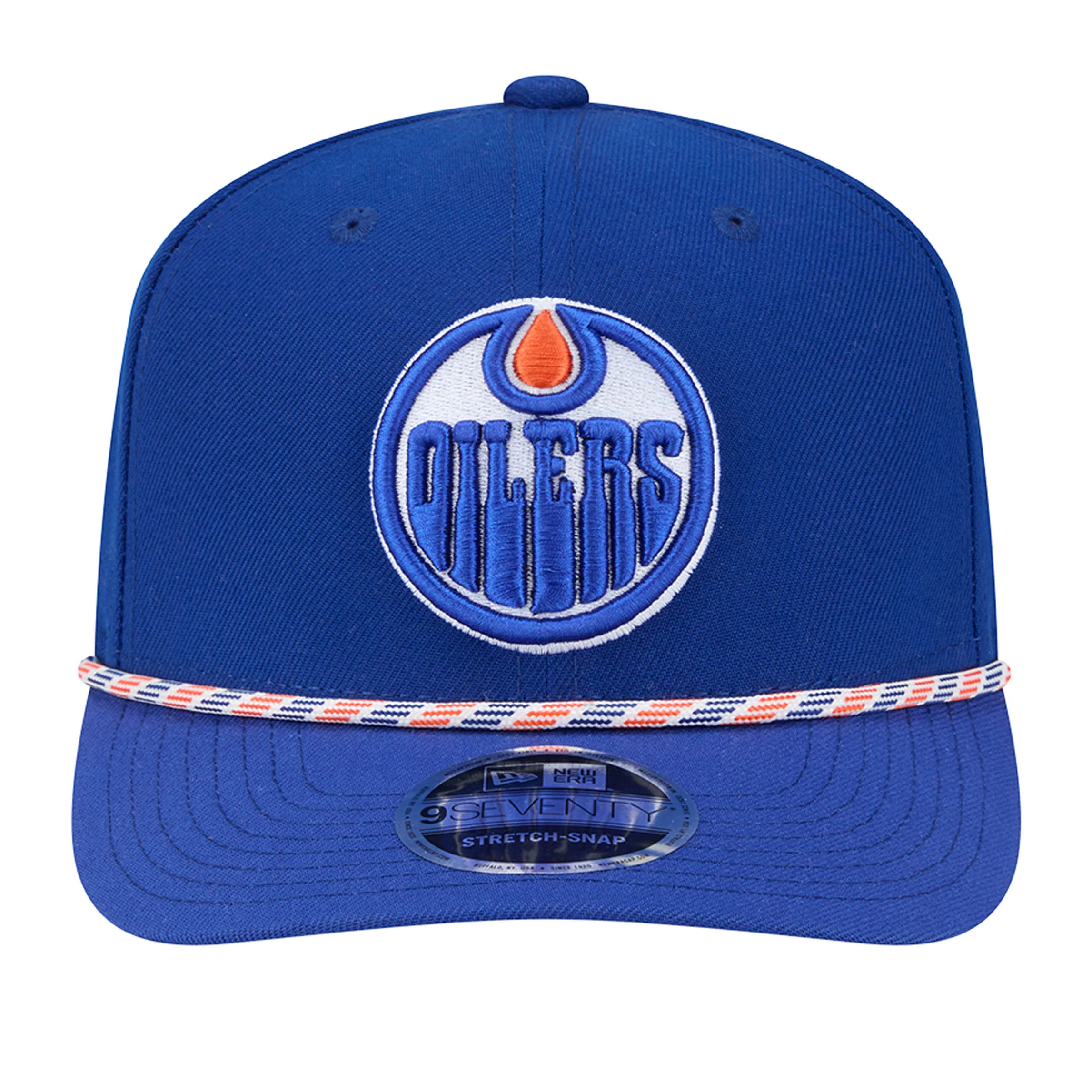 Edmonton Oilers Kids New Era Blue Rope 9SEVENTY Stretch Snapback Hat - Image 3