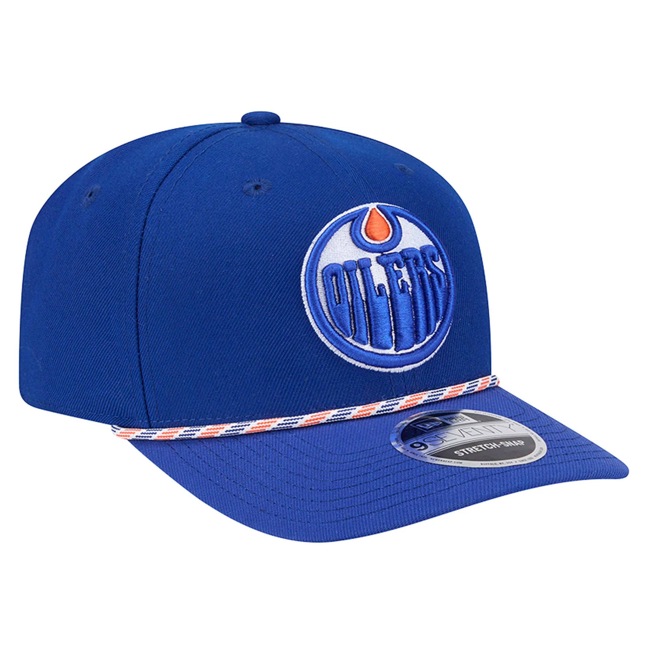 Edmonton Oilers Kids New Era Blue Rope 9SEVENTY Stretch Snapback Hat - Image 4