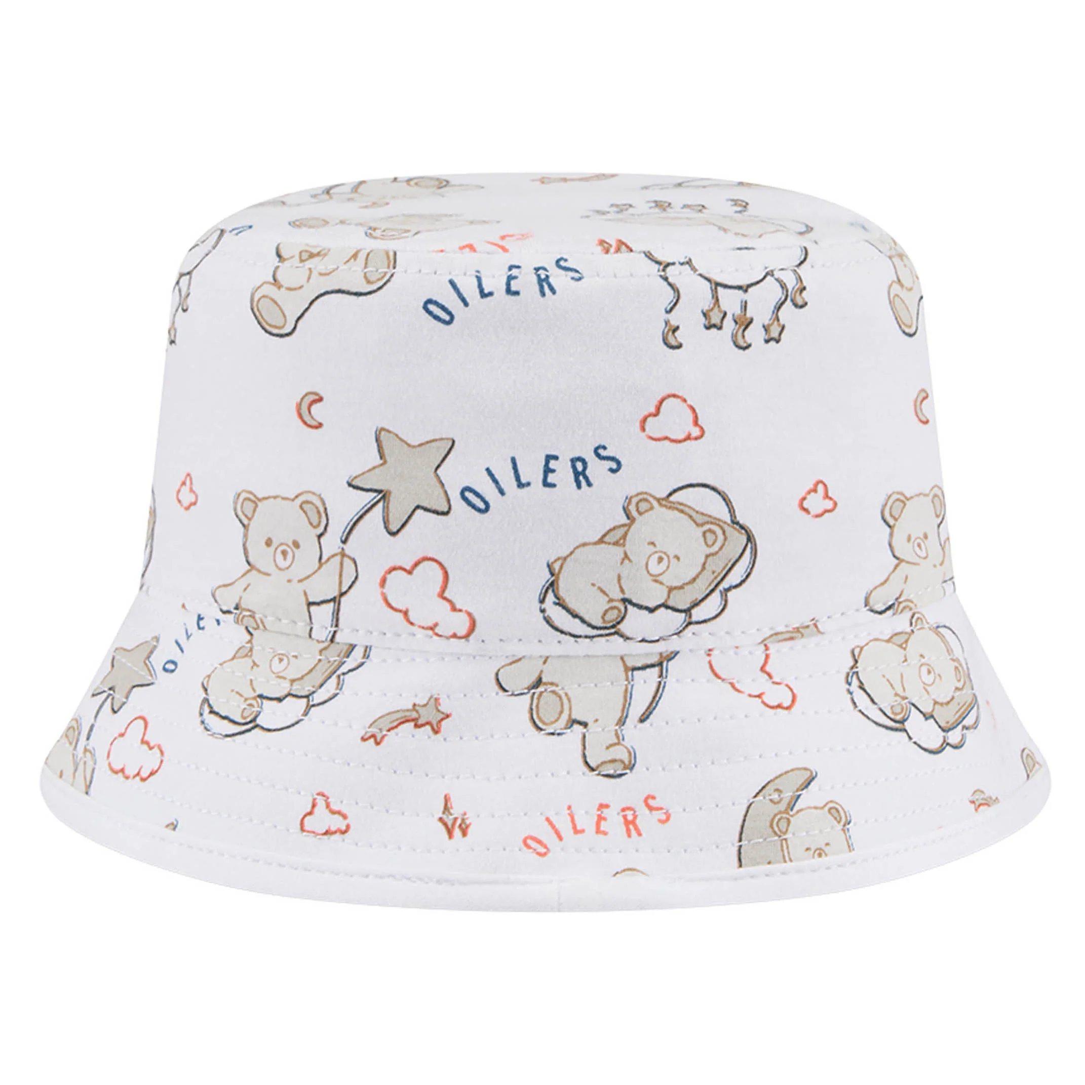 Edmonton Oilers Kid's New Era Teddy White Bucket Hat - Image 6