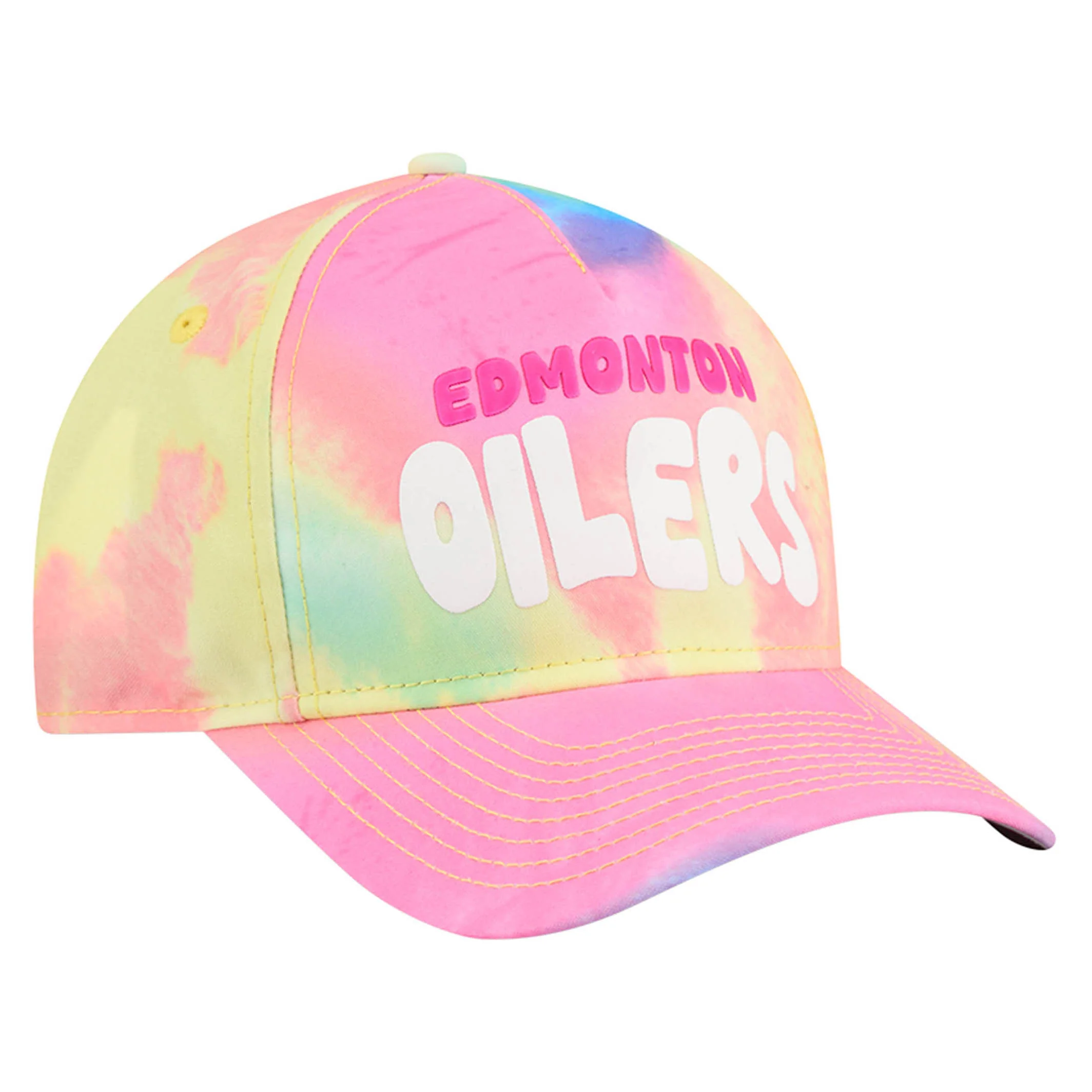 Edmonton Oilers Kids New Era Tie Dye 9FORTY M-Crown Snapback Hat - Image 6