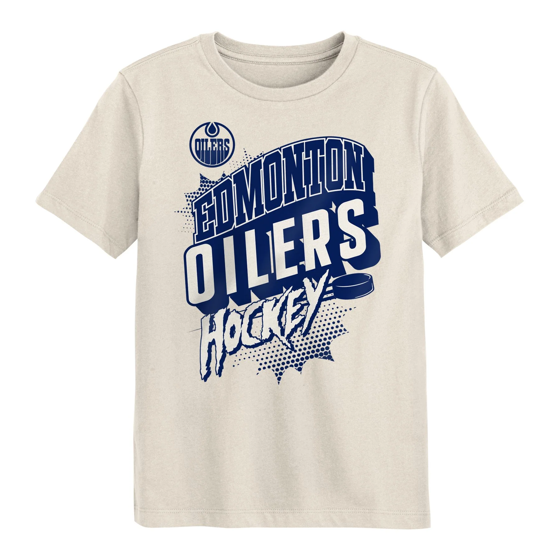 Edmonton Oilers Kids Outerstuff Action Comics Cream T-Shirt