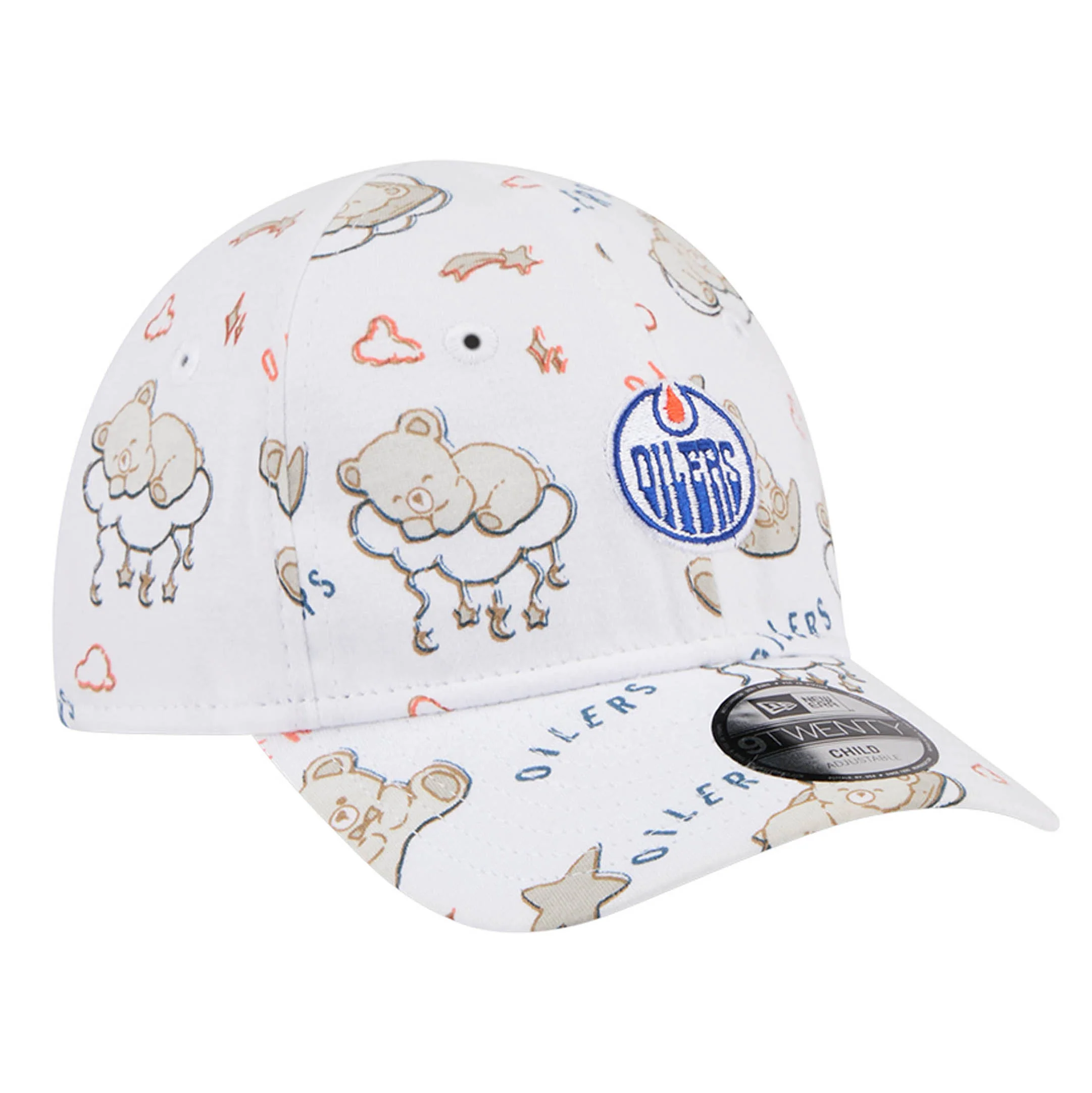 Edmonton Oilers Kids Teddy White 9TWENTY Flex Hat - Image 5