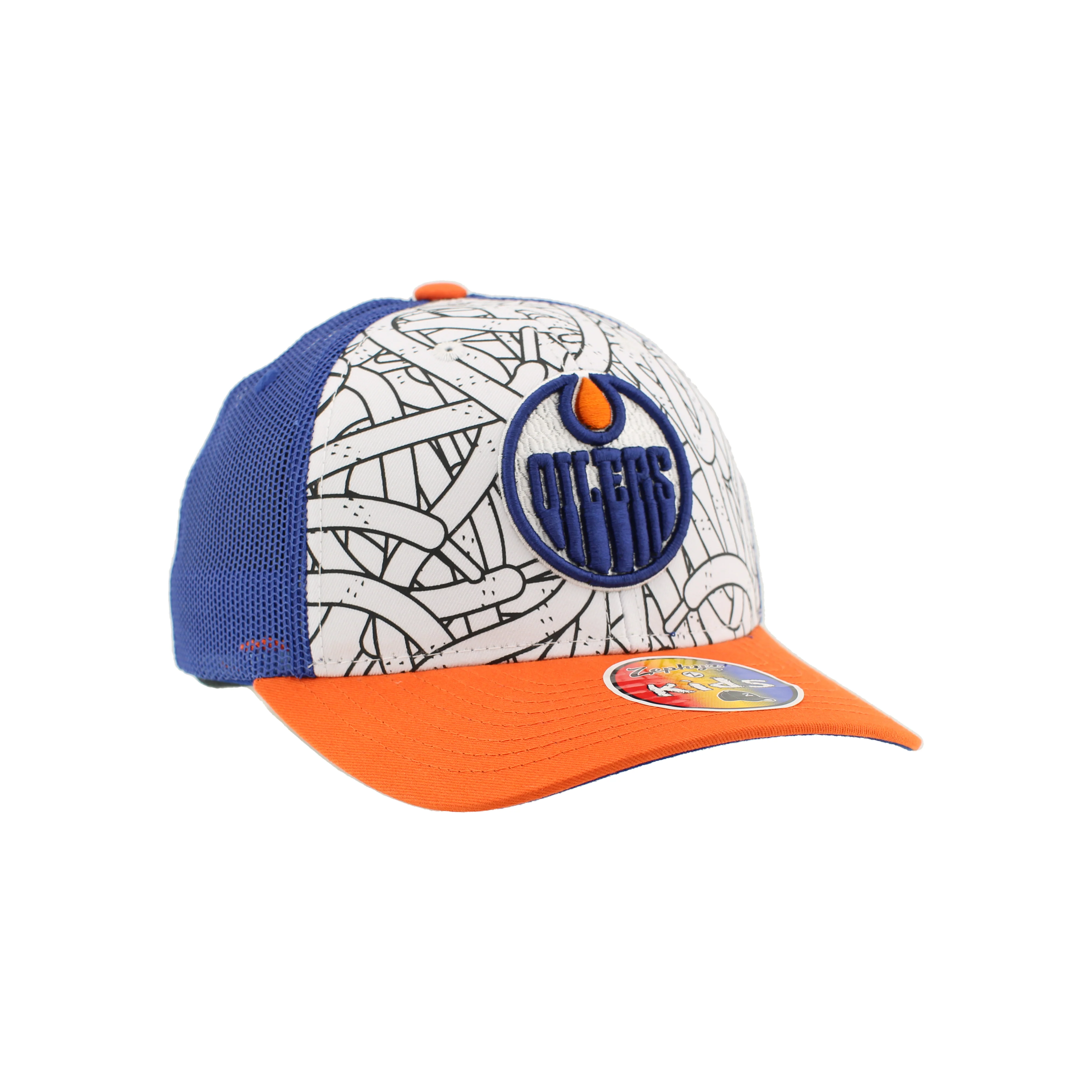 Edmonton Oilers Kids Zephyr White Tangled Snapback Hat - Image 3