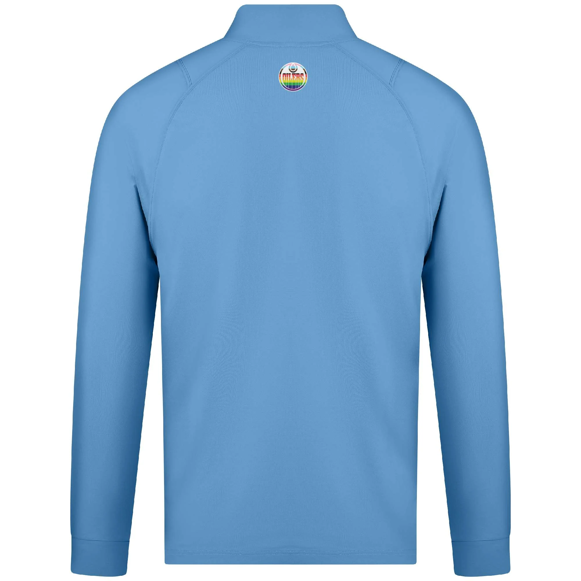 Edmonton Oilers Levelwear Pride Theory Sky Blue Half-Zip Sweatshirt - Image 3