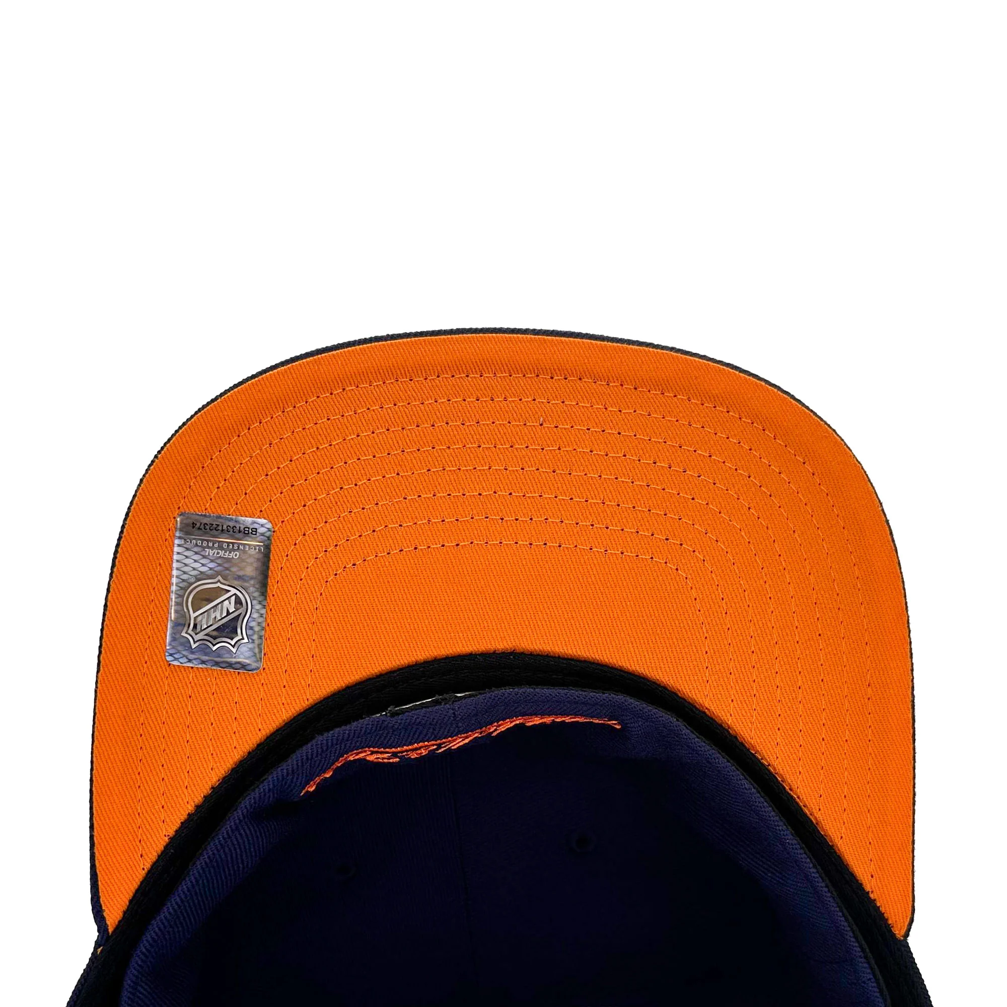 Edmonton Oilers Mitchell & Ness Navy Alternate Logo Fitted Hat - Image 4