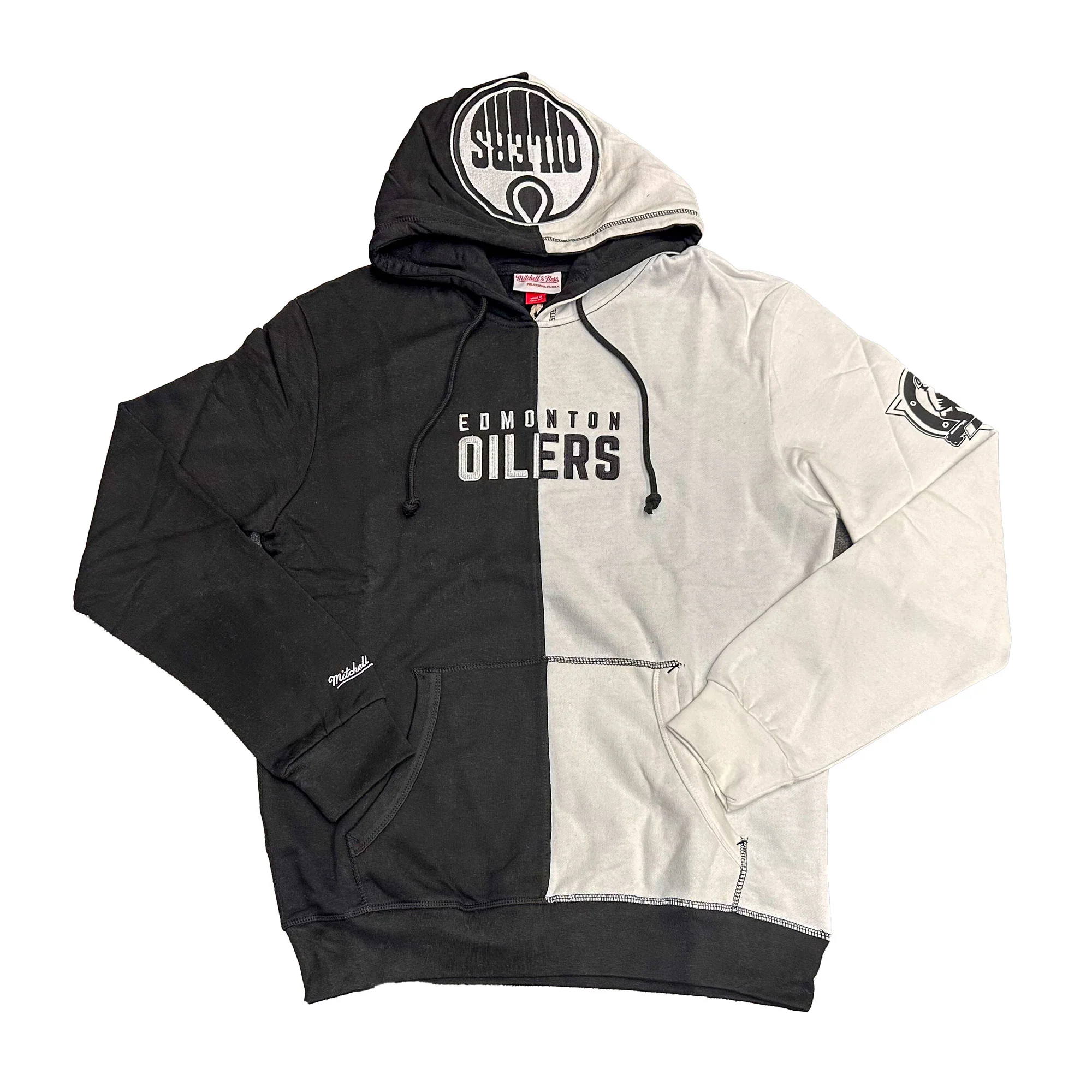 Edmonton Oilers Mitchell & Ness Night and Day Black & White Hoodie