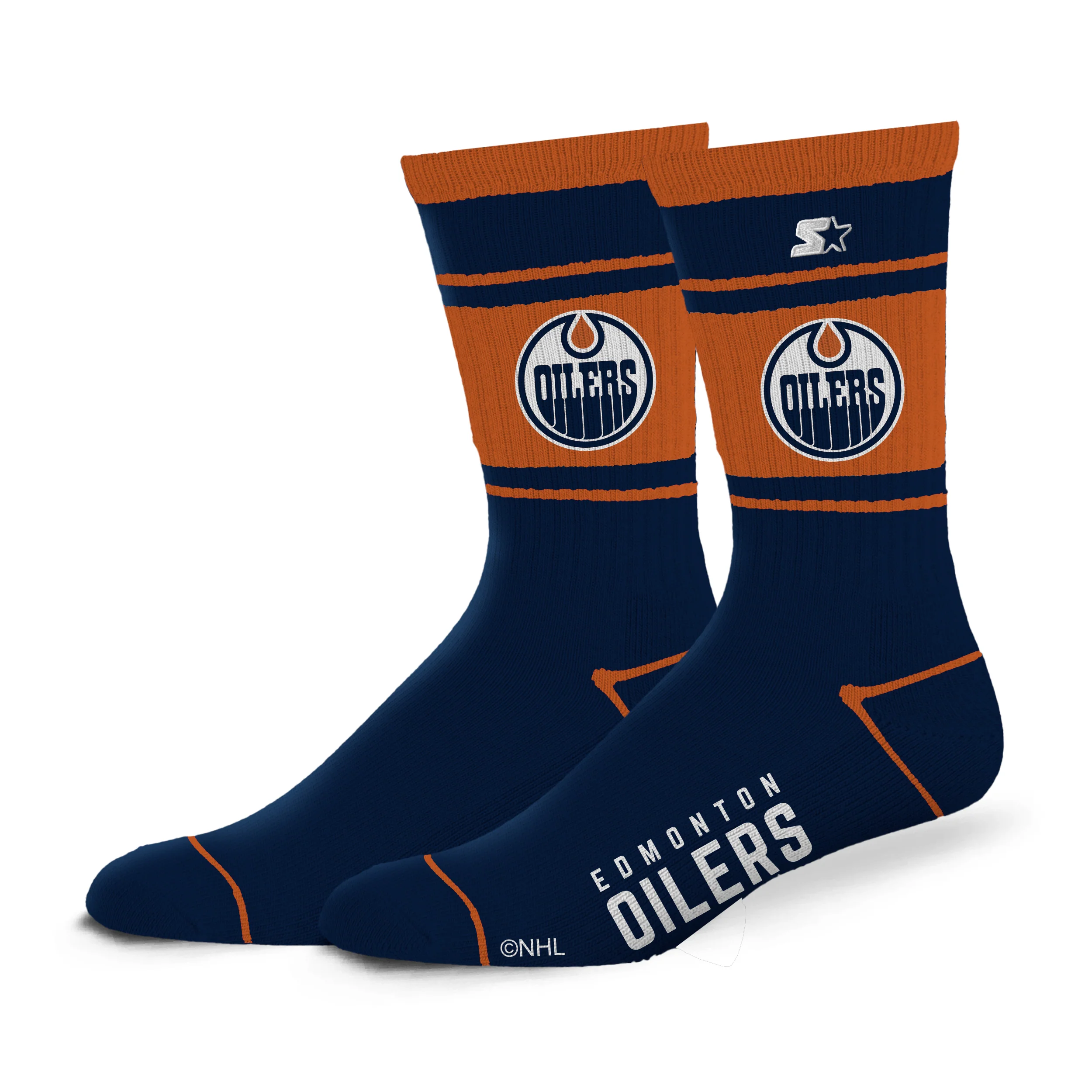 Edmonton Oilers Navy & Orange Billboard Crew Socks