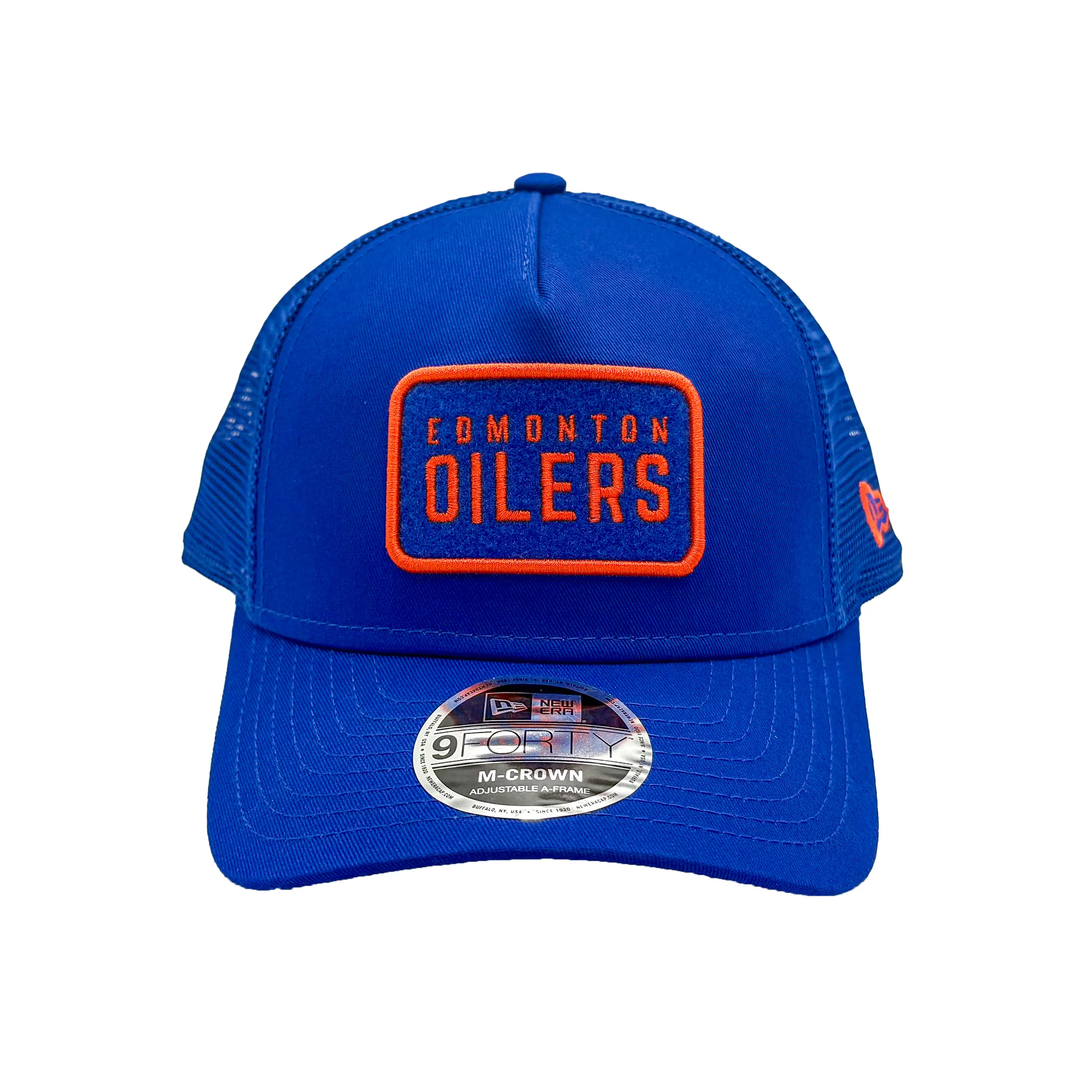 Edmonton Oilers New Era 9FORTY A-Frame Blue Tonal Patch Snapback Hat - Image 3