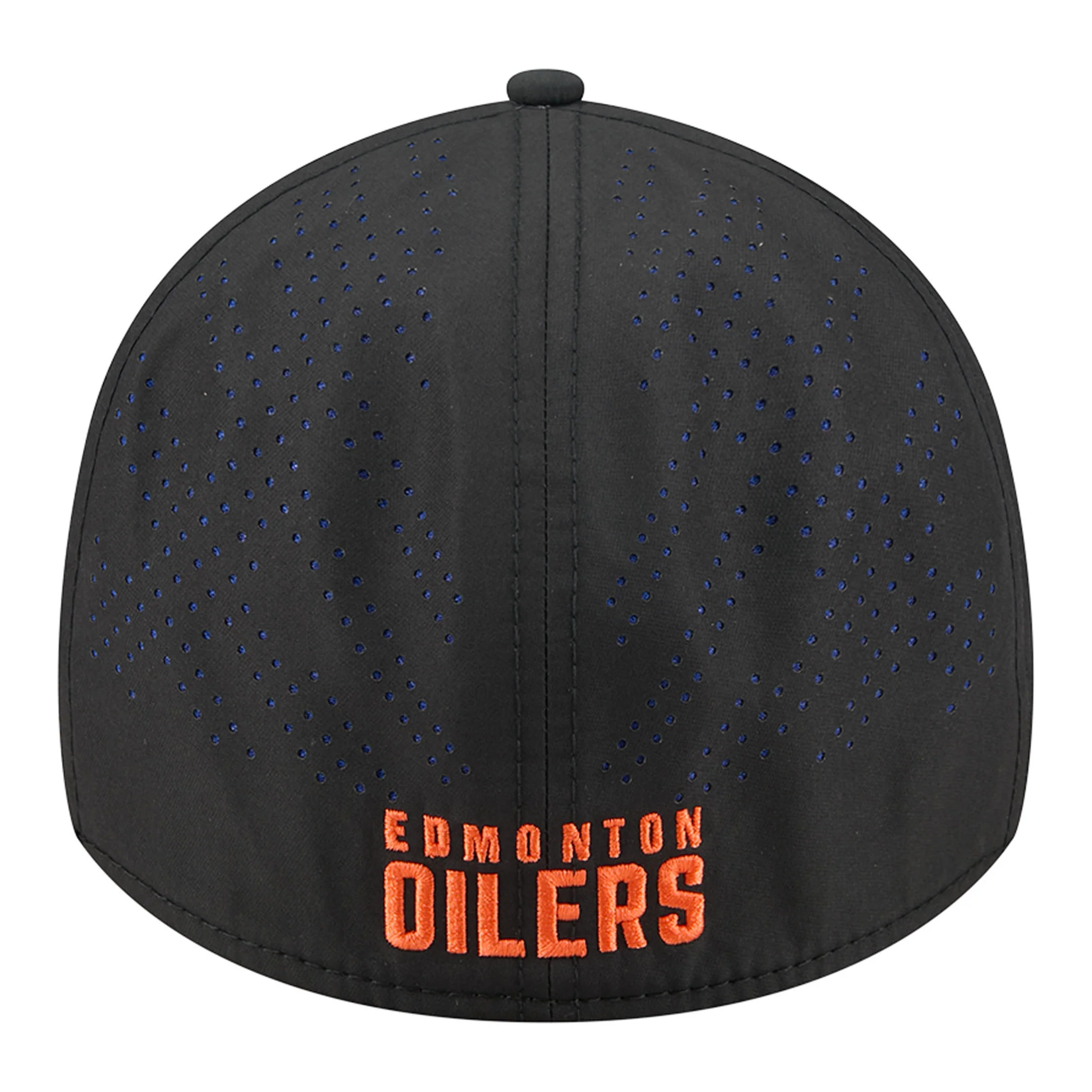 Edmonton Oilers New Era Black "Night" 39THIRTY Flex Hat - Black/Blue/Orange Logo - Image 2