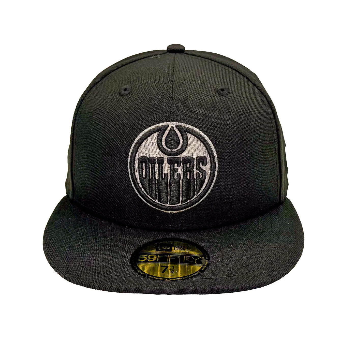Edmonton Oilers New Era Black 59FIFTY Fitted Hat - Black/White Logo - Image 3