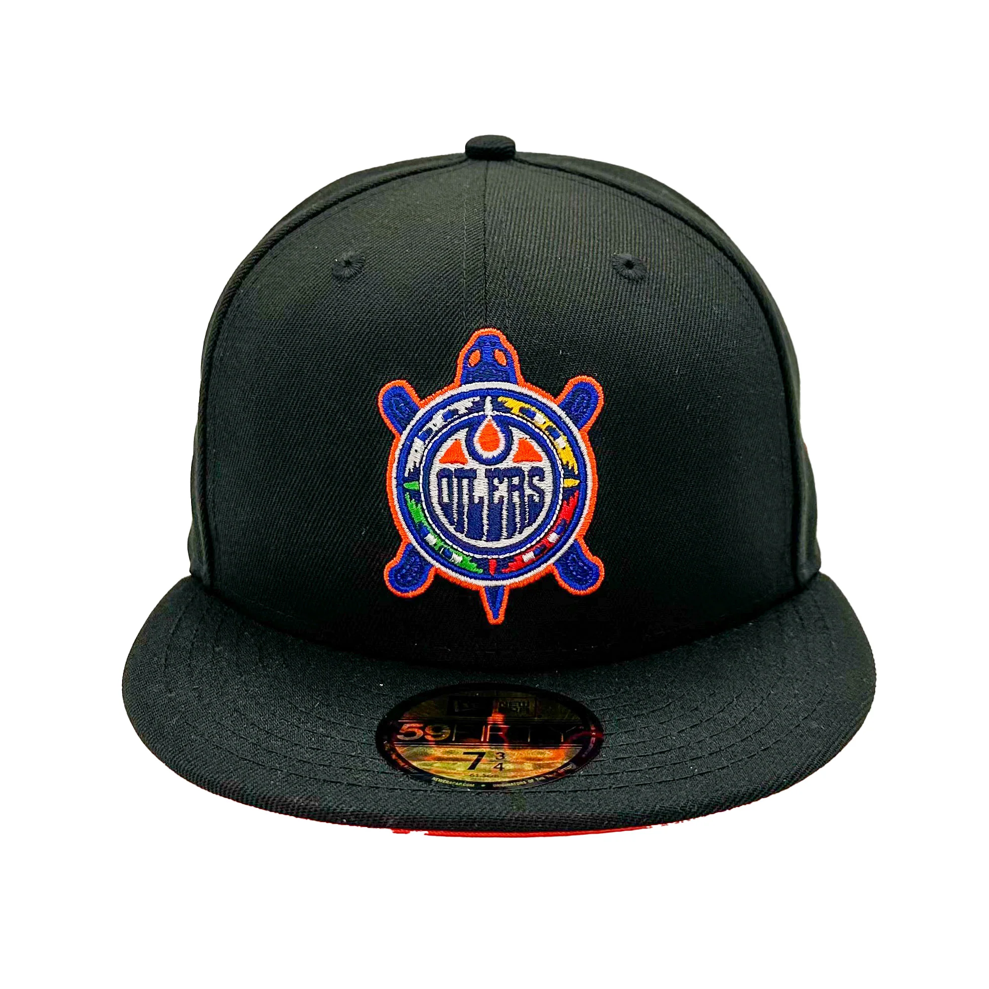 Edmonton Oilers New Era Black 59FIFTY Fitted Turtle Island Logo Hat - Image 3