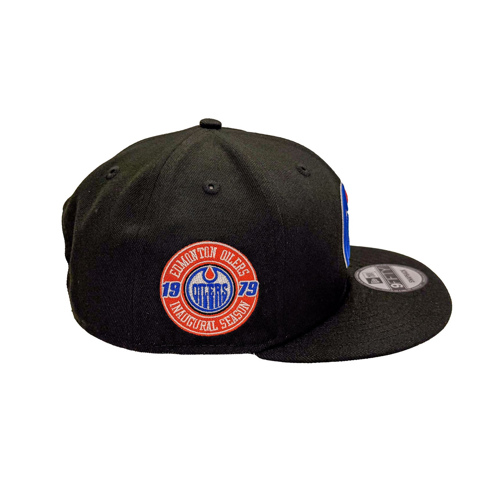 Edmonton Oilers New Era Black 9FIFTY Inaugural Season Patch Snapback Hat - Image 2