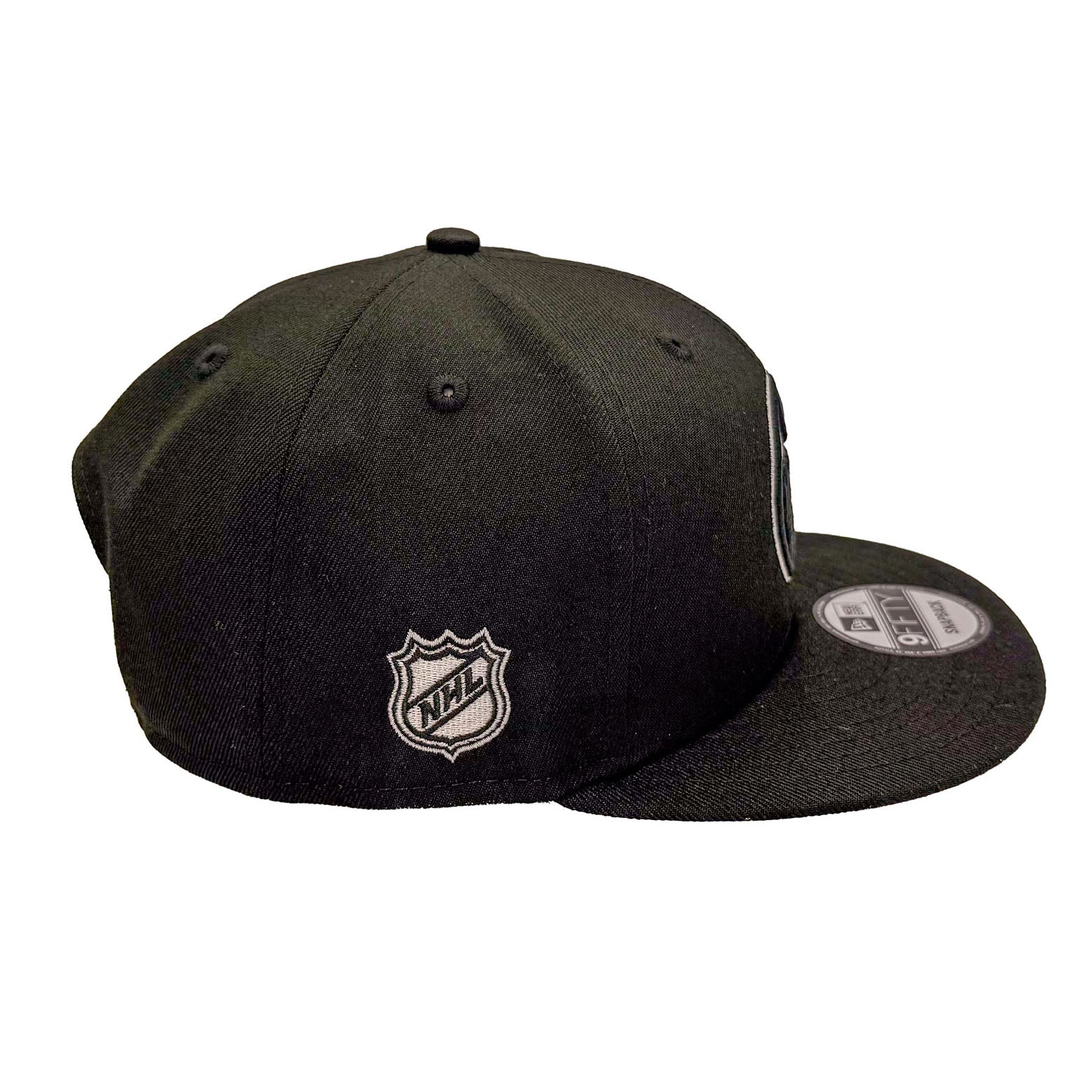 Edmonton Oilers New Era Black 9FIFTY Snapback Hat - Black/White Logo - Image 3