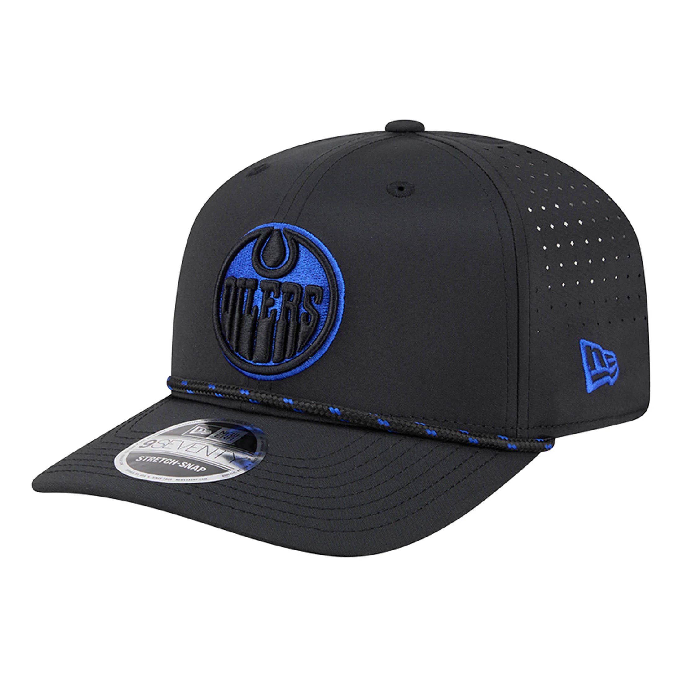 Edmonton Oilers New Era Black Rope 9SEVENTY Stretch Snapback Hat