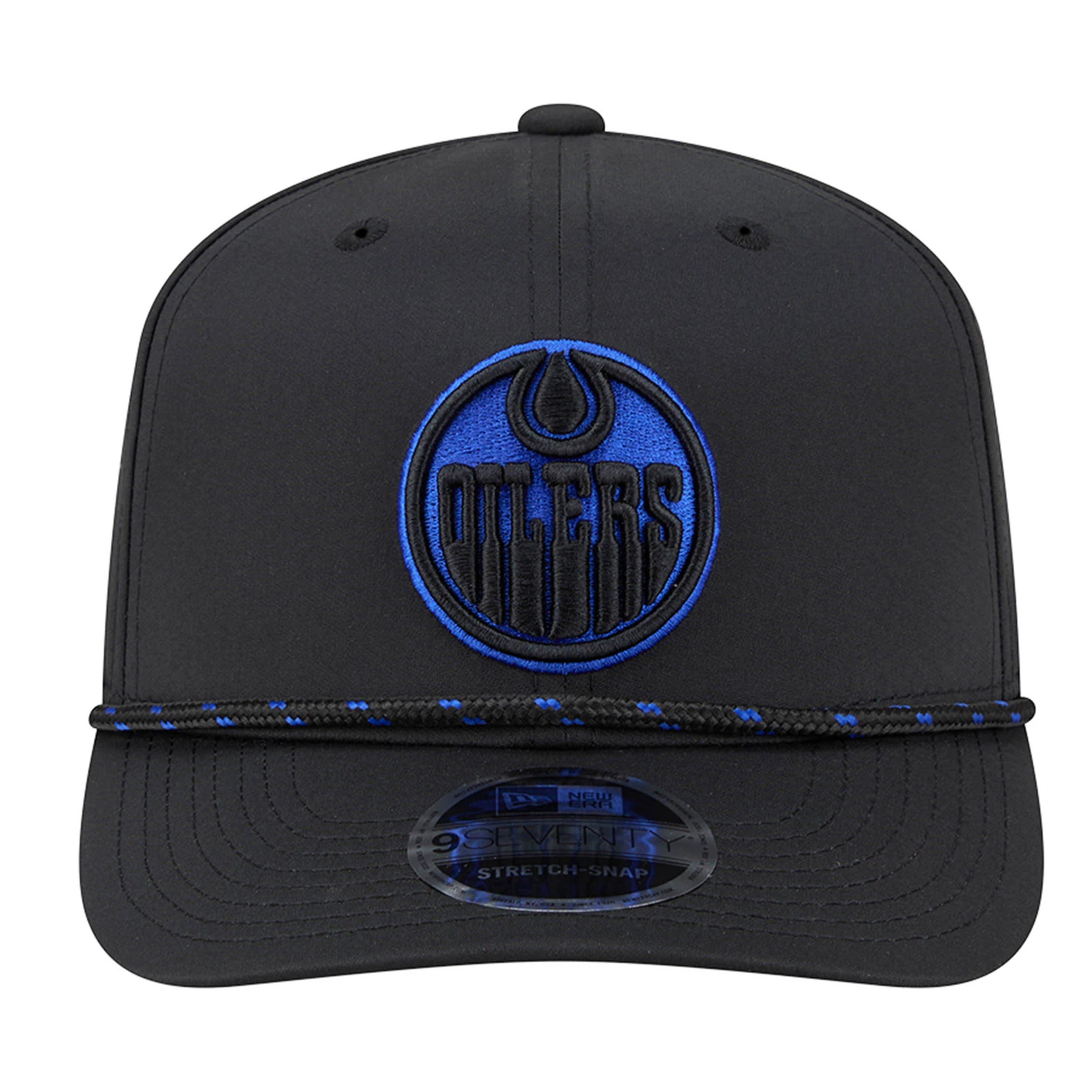Edmonton Oilers New Era Black Rope 9SEVENTY Stretch Snapback Hat - Image 4