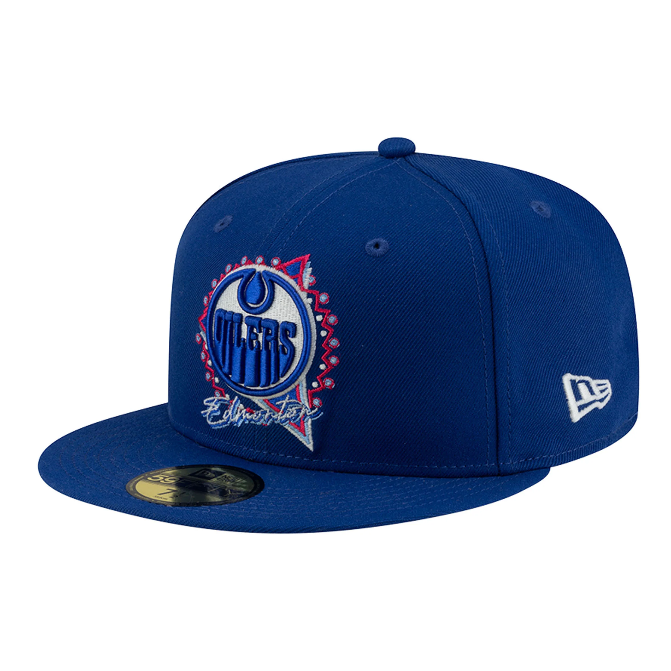 Edmonton Oilers New Era Blue 59FIFTY Trend Glow Graphic Fitted Hat