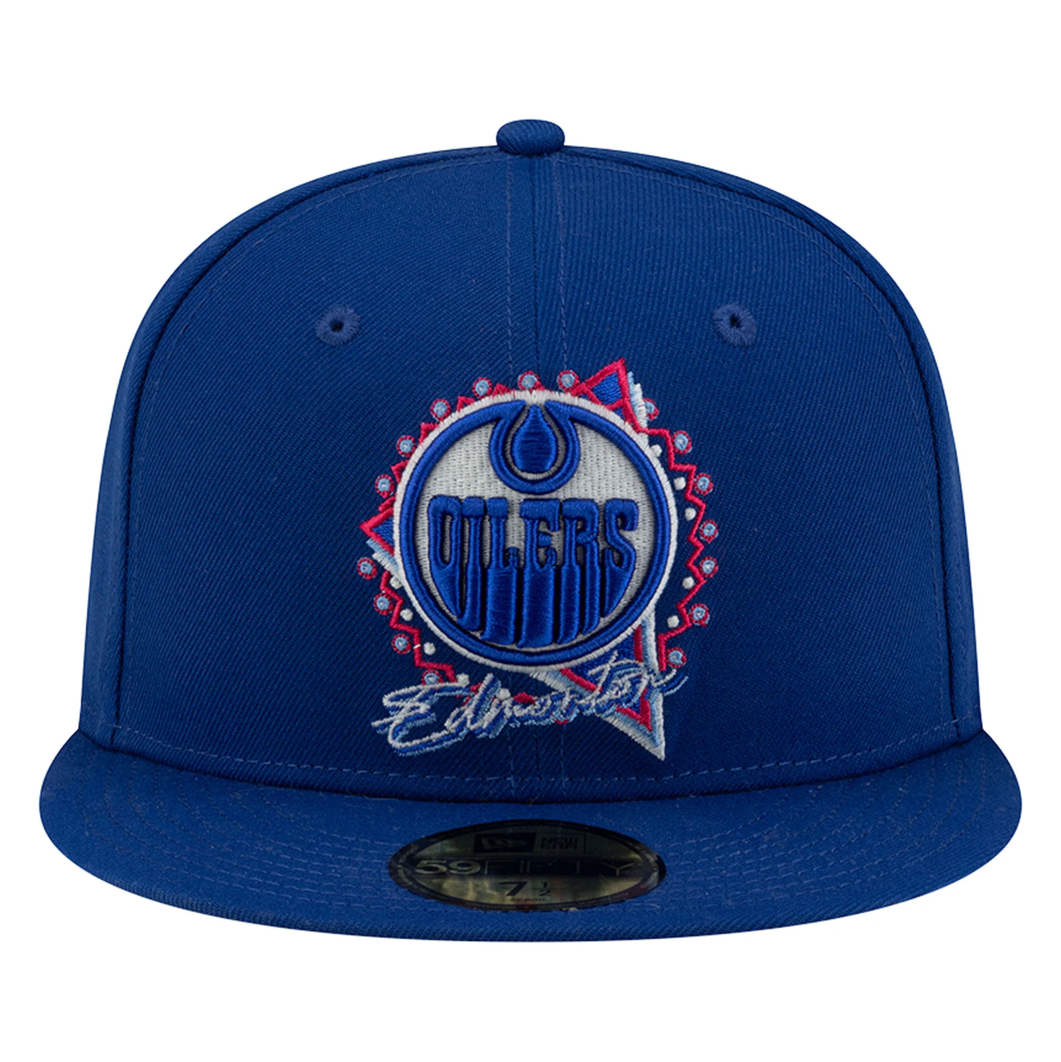 Edmonton Oilers New Era Blue 59FIFTY Trend Glow Graphic Fitted Hat - Image 3