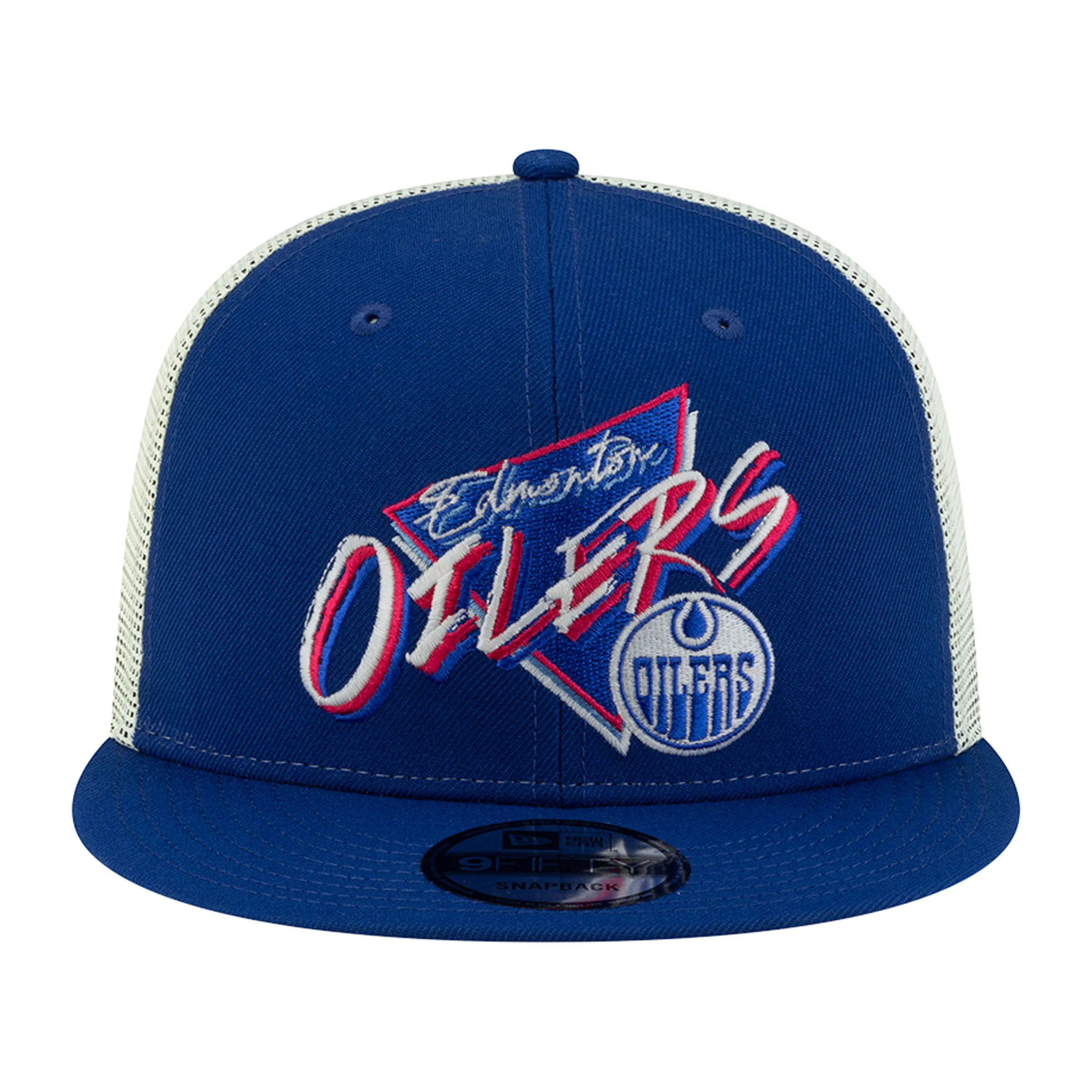 Edmonton Oilers New Era Blue 9FIFTY Trend Glow Graphic Mesh Snapback Hat - Image 3