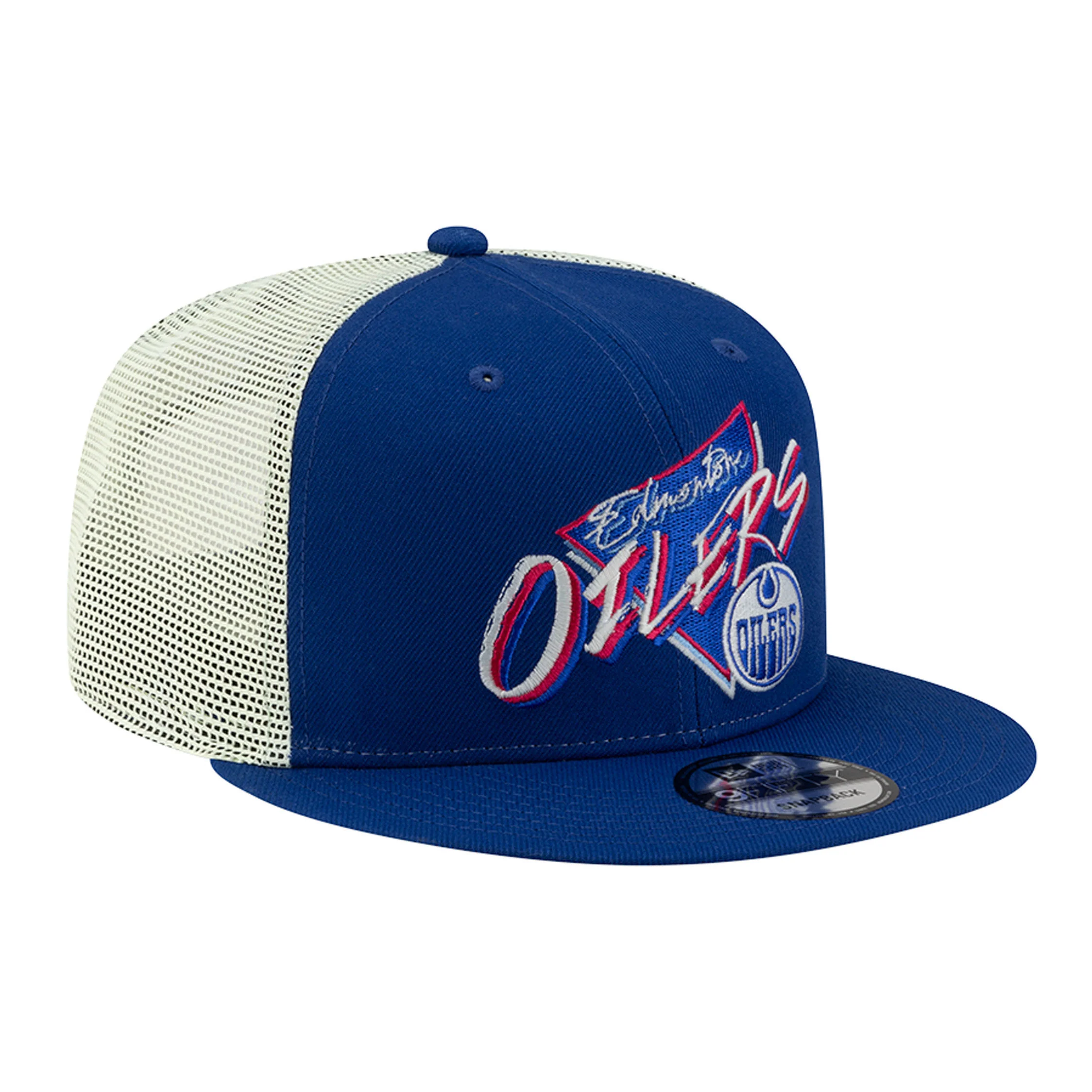 Edmonton Oilers New Era Blue 9FIFTY Trend Glow Graphic Mesh Snapback Hat - Image 4