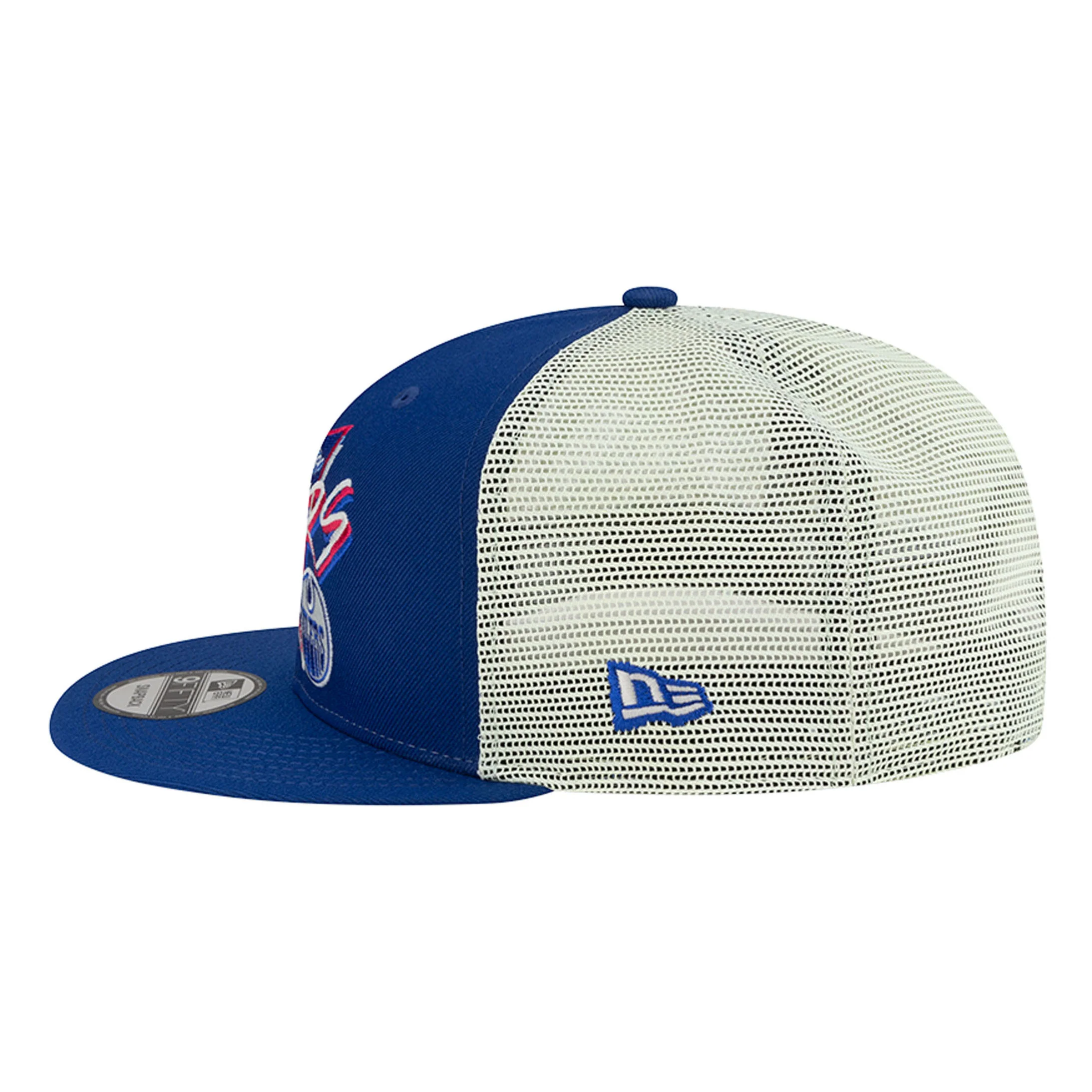 Edmonton Oilers New Era Blue 9FIFTY Trend Glow Graphic Mesh Snapback Hat - Image 5