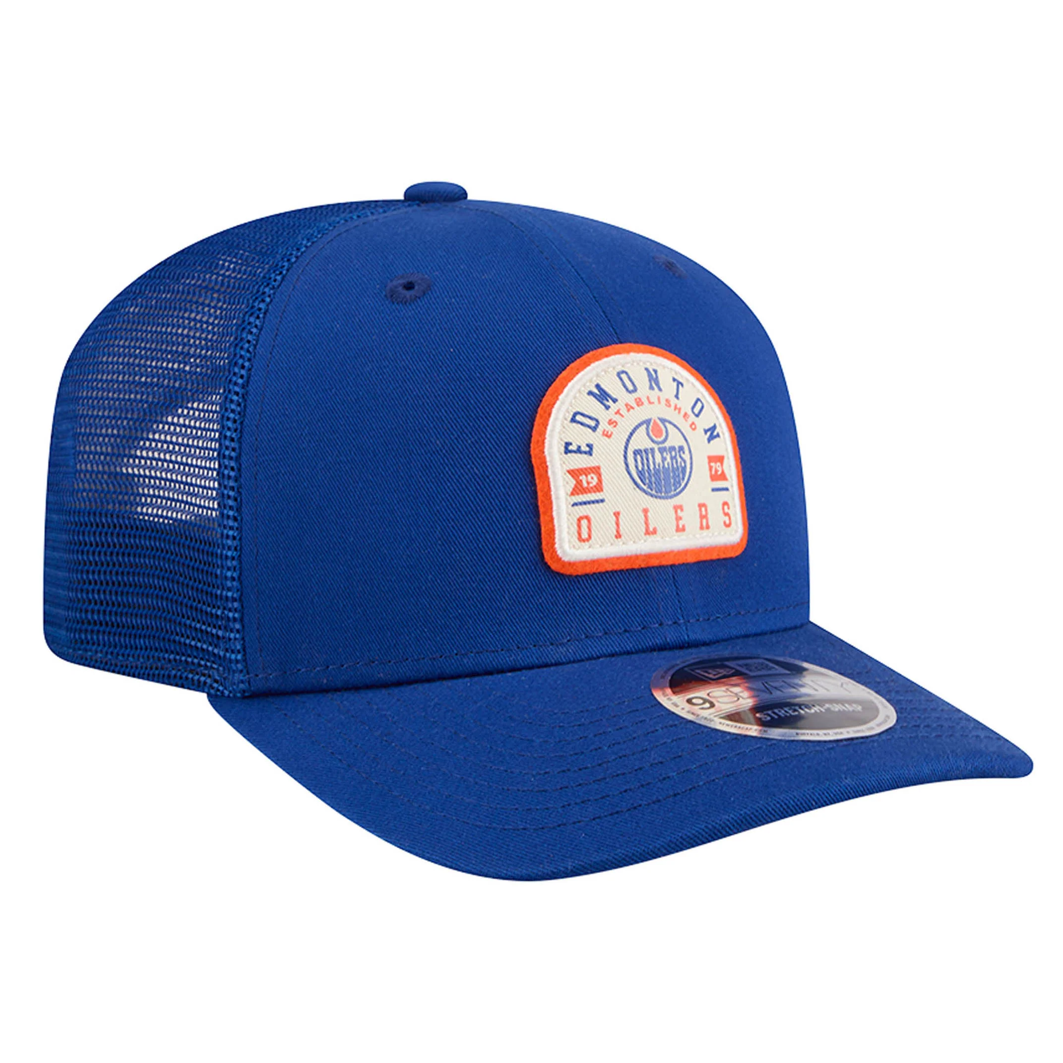 Edmonton Oilers New Era Blue Contest 9SEVENTY Mesh Stretch Snapback Hat - Image 6
