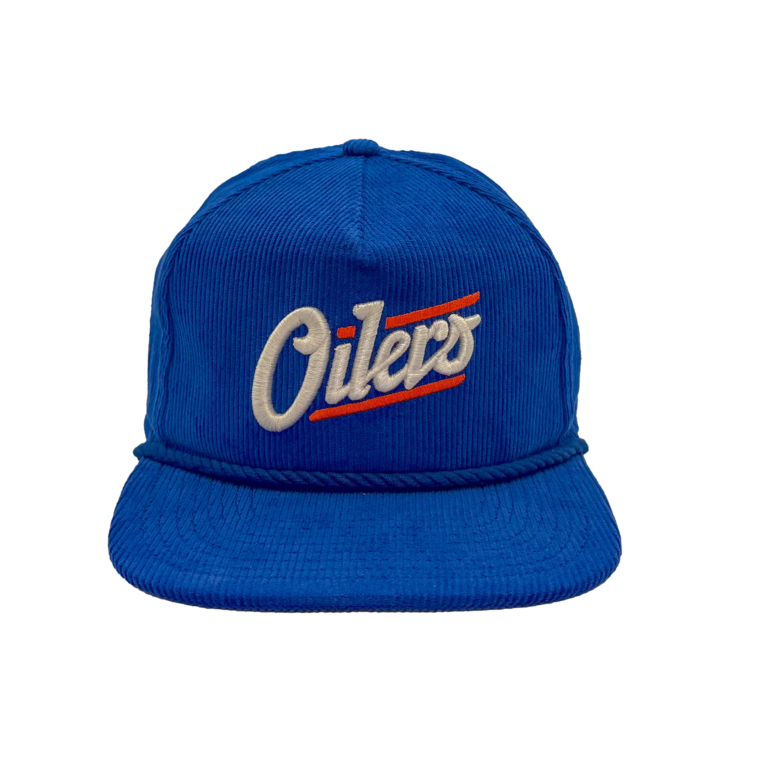 Edmonton Oilers New Era Blue Corduroy GOLFER Alternate Logo Snapback Hat - Image 4