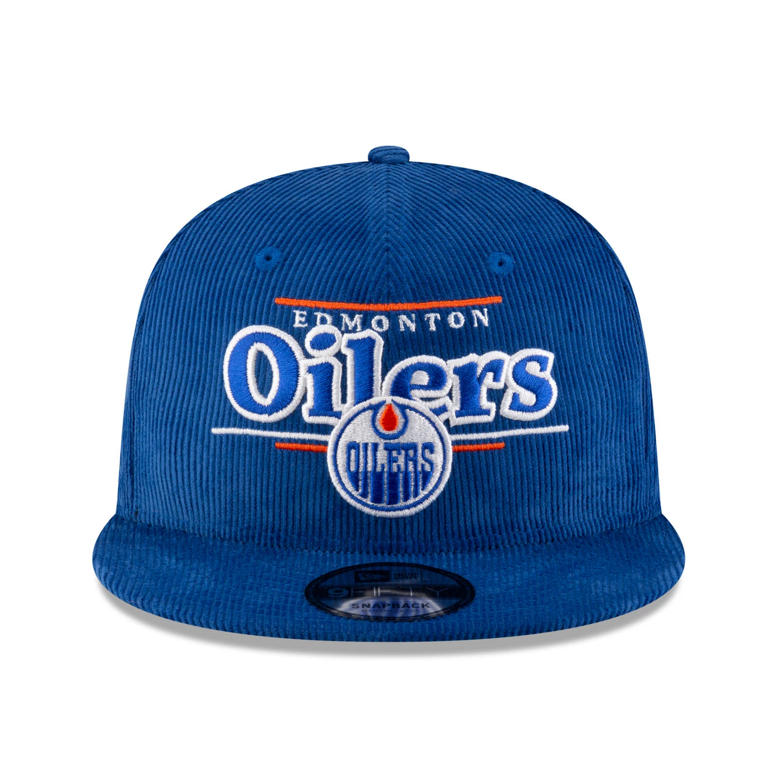 Edmonton Oilers New Era Blue Corduroy Throwback 9FIFTY Snapback Hat - Image 2