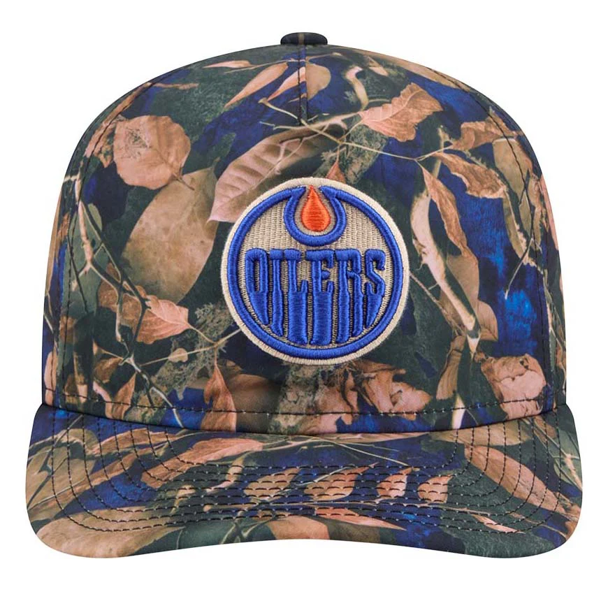 Edmonton Oilers New Era Blue Leaves 19TWENTY Snapback Hat - Image 3