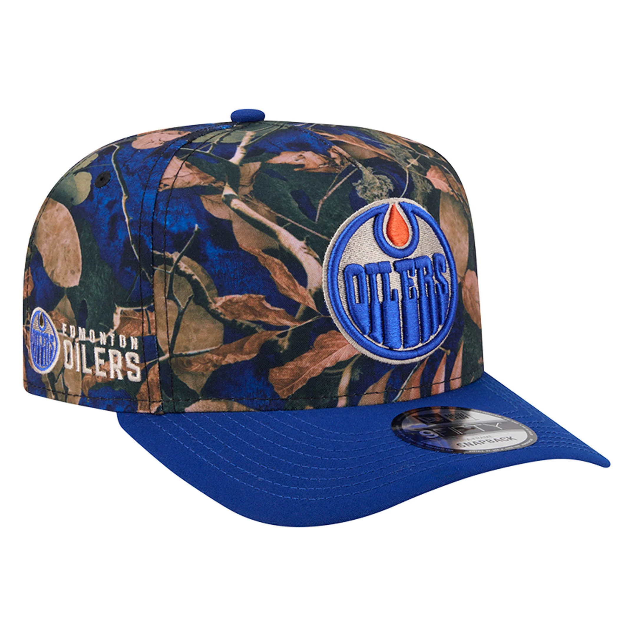 Edmonton Oilers New Era Blue Leaves 9FIFTY A-Frame Snapback Hat - Image 3