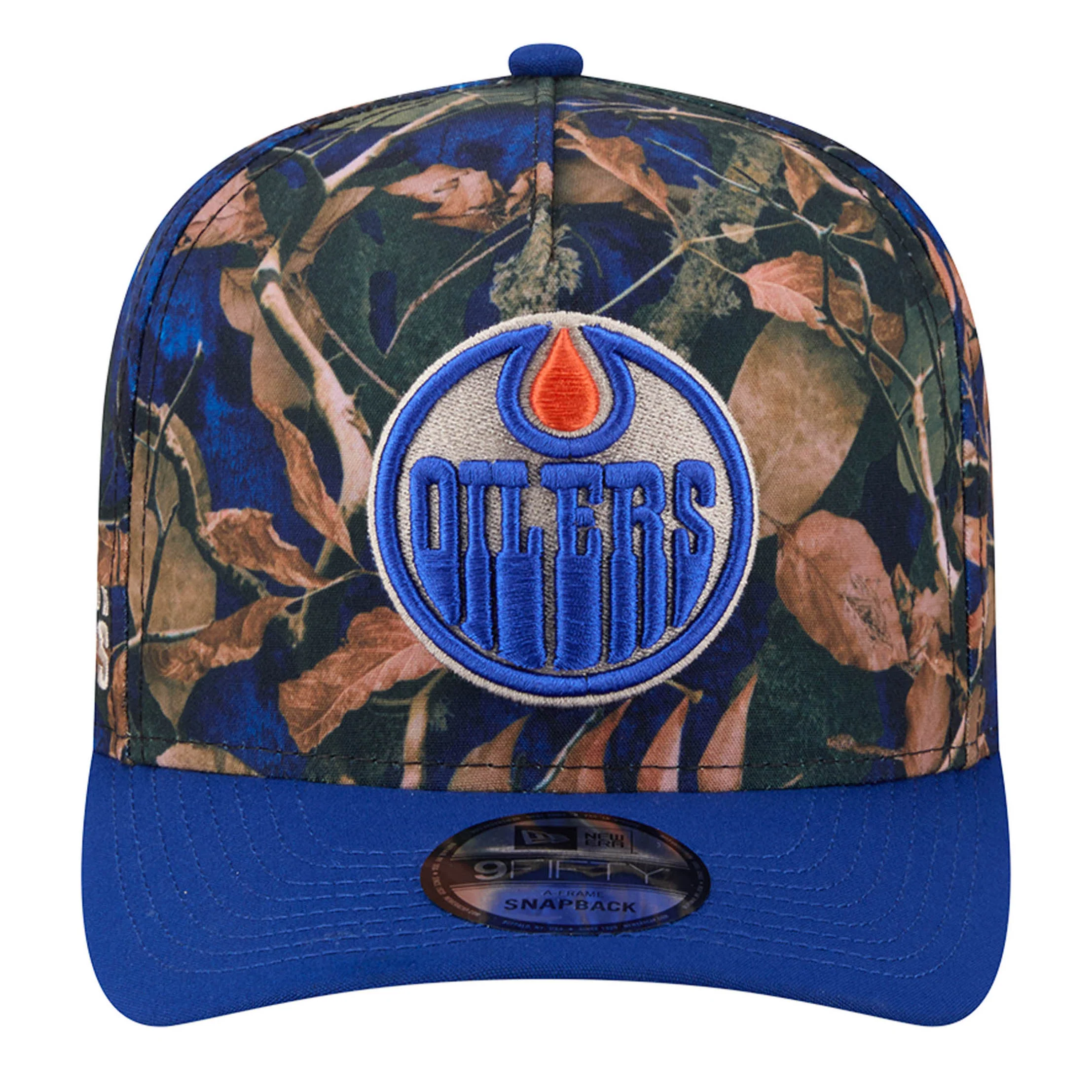 Edmonton Oilers New Era Blue Leaves 9FIFTY A-Frame Snapback Hat - Image 4