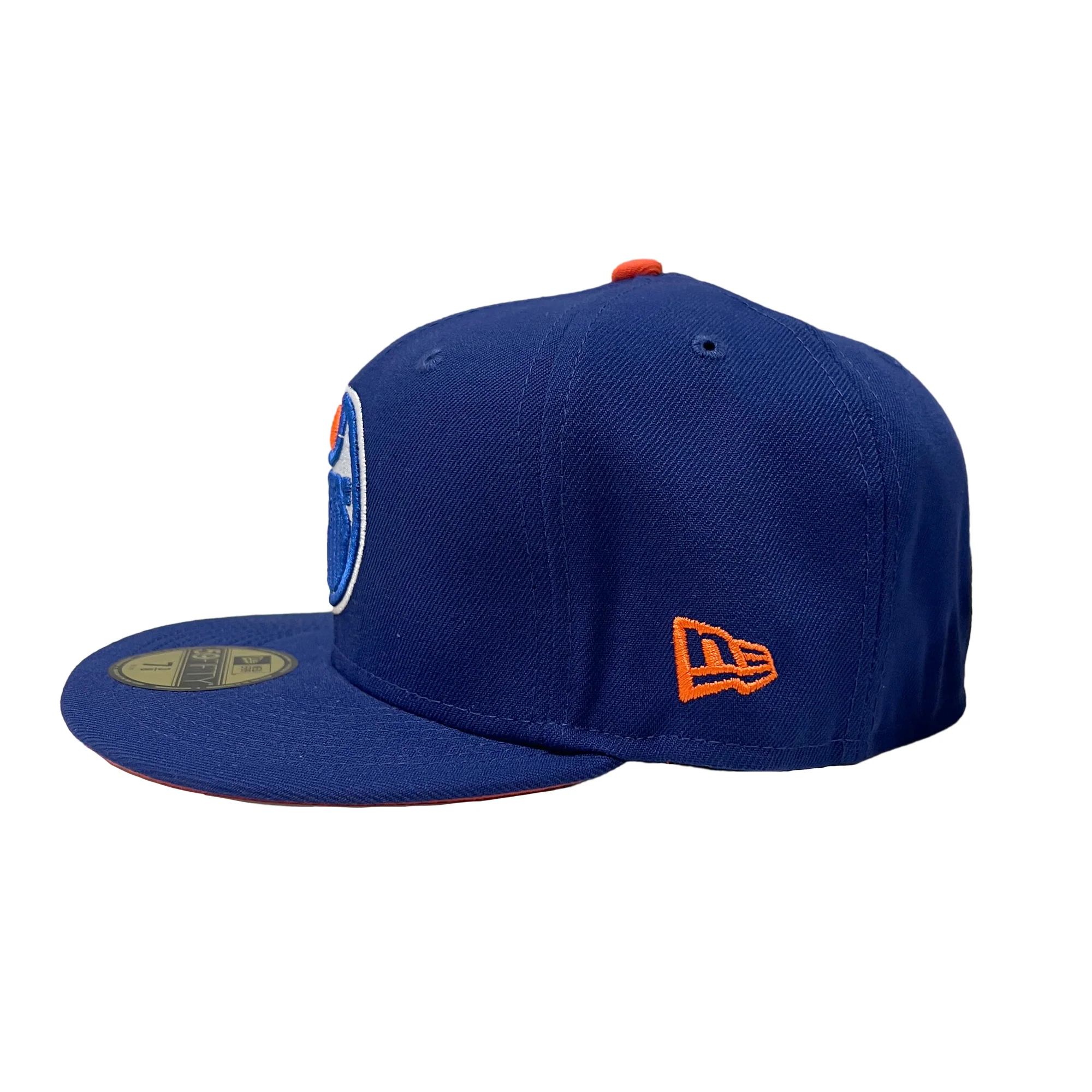 Edmonton Oilers New Era Royal Blue 59FIFTY Fitted Logo Hat - Image 5