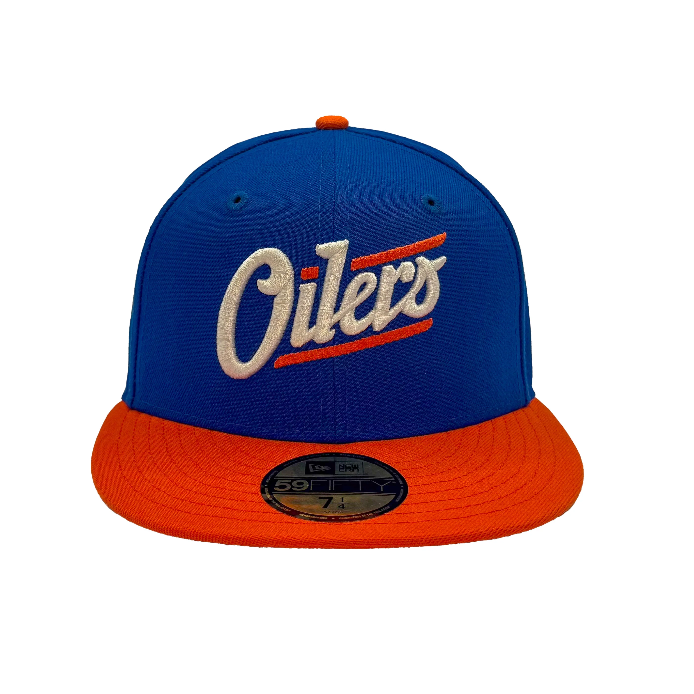 Edmonton Oilers New Era Blue & Orange 59FIFTY Alternate Logo Fitted Hat - Image 3